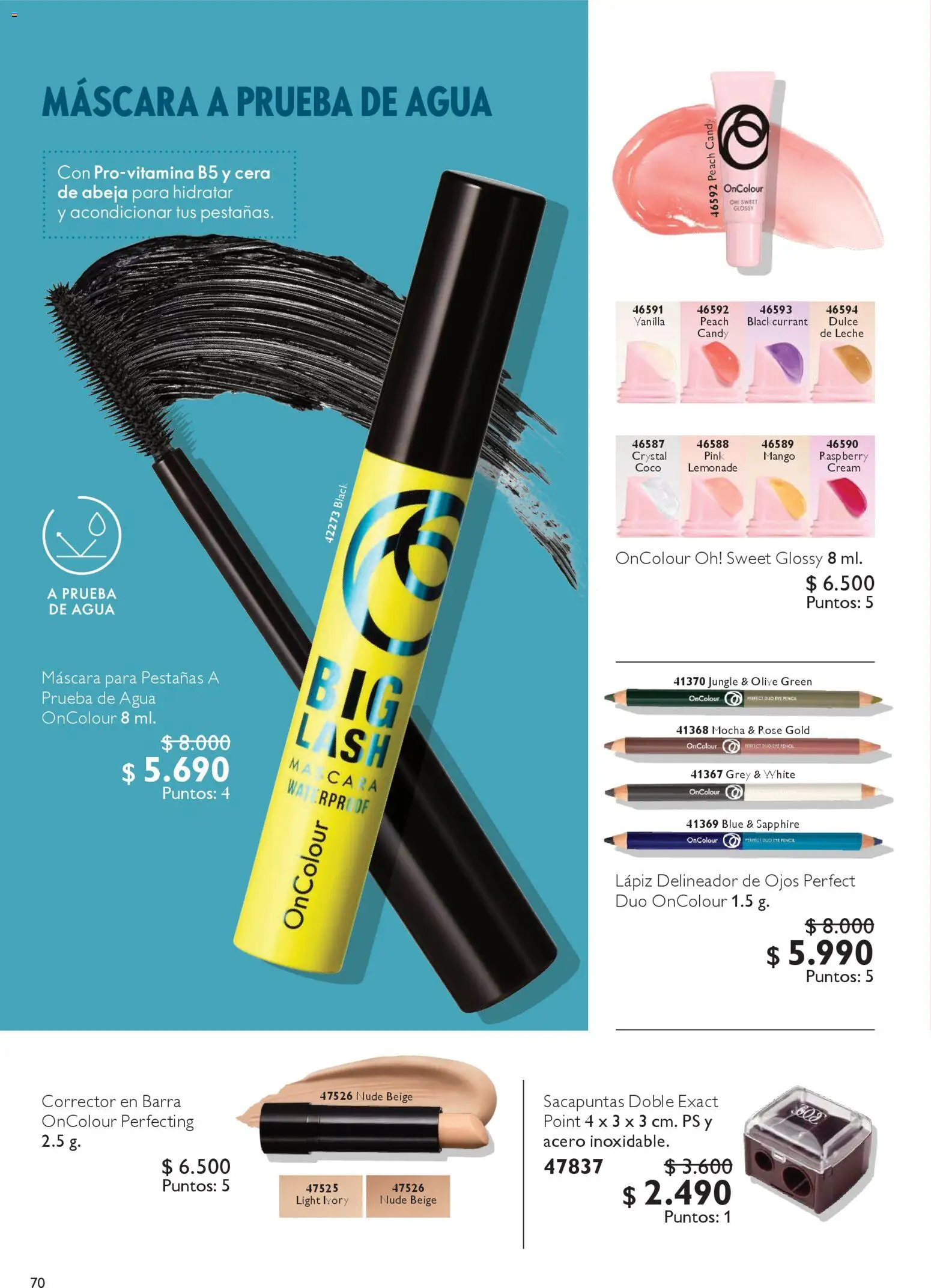Oriflame catálogo │ válido desde el 06.12.2025 | Página: 70 | Productos: Agua, Mango, Sacapuntas, Delineador de ojos