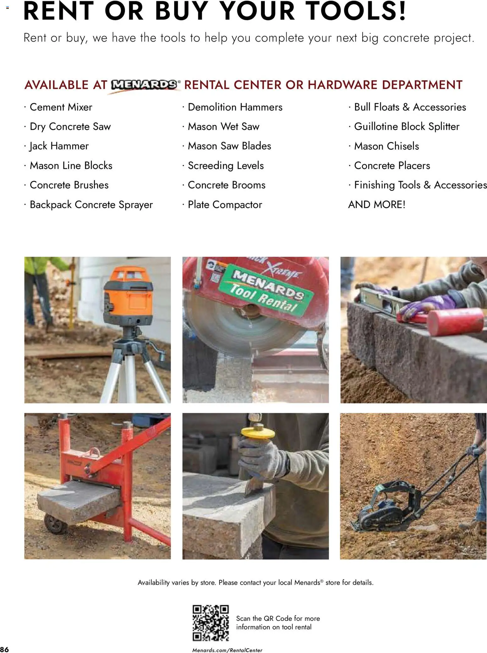 Menards - Summer catalog - valid from 02.04.2026 | Page: 86 | Products: Brushes, Hammer, Backpack, Mixer