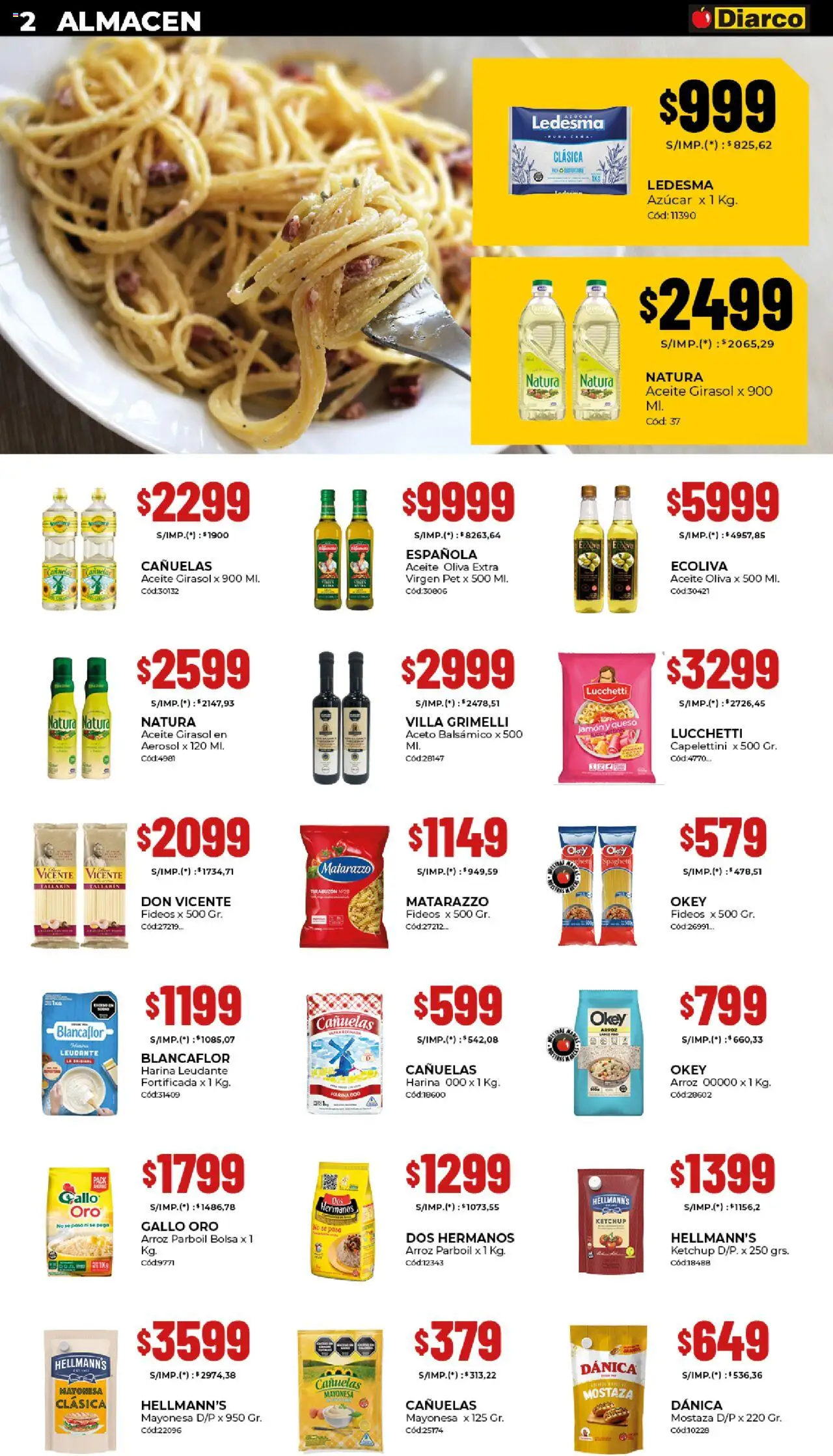 Diarco - Ofertas Gba │ válido desde el 29.09.2025 | Página: 2 | Productos: Harina, Azucar, Aceite, Arroz