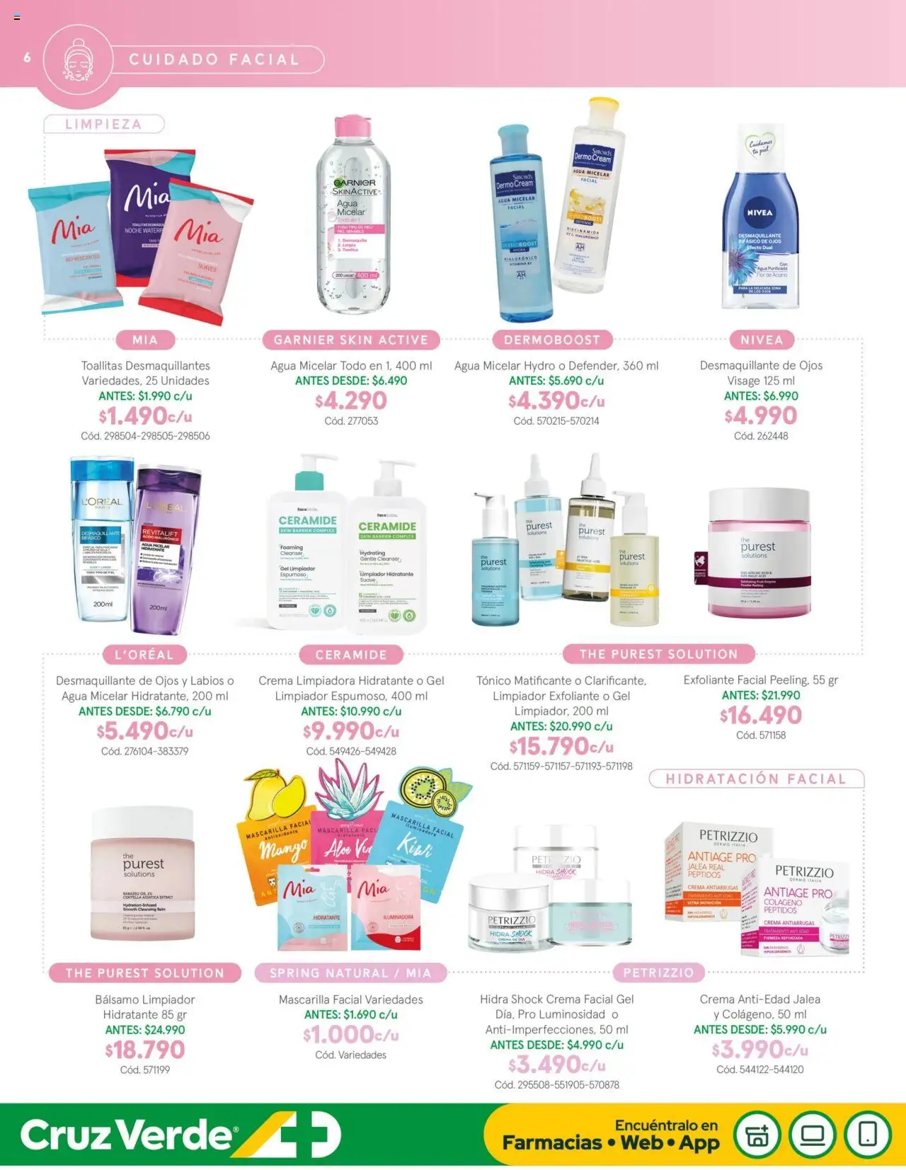 Belleza y Cuidado Personal Cruz Verde │ válido desde el 01.08.2025 | Página: 6 | Productos: Desmaquillante, Desmaquillante de ojos, Mascarilla, Kiwi