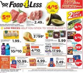 Preview of Food 4 Less weekly ads valid from 20.08.2025