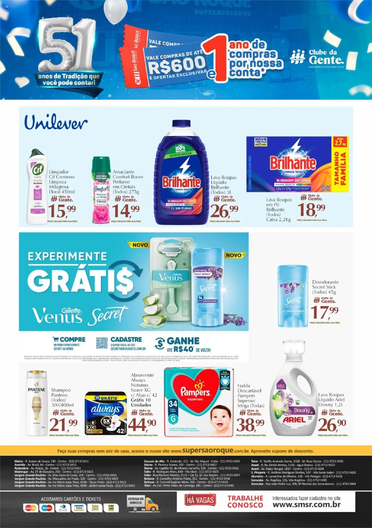 São Roque Supermercados Folheto - válido de 19.09.2025 | Página: 8 | Produtos: Pampers, Pó, Caixa, Amaciante