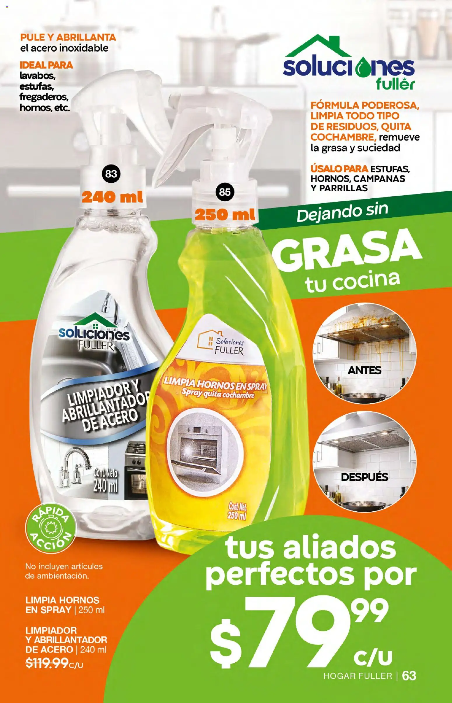 Nuevas ofertas de Fuller válidas en toda la República Mexicana desde el 04.03.2026. ¡Encuentra las mejores ofertas en Fuller campaña 24 2026! | Página: 63 | Productos: Limpiador, Cocina