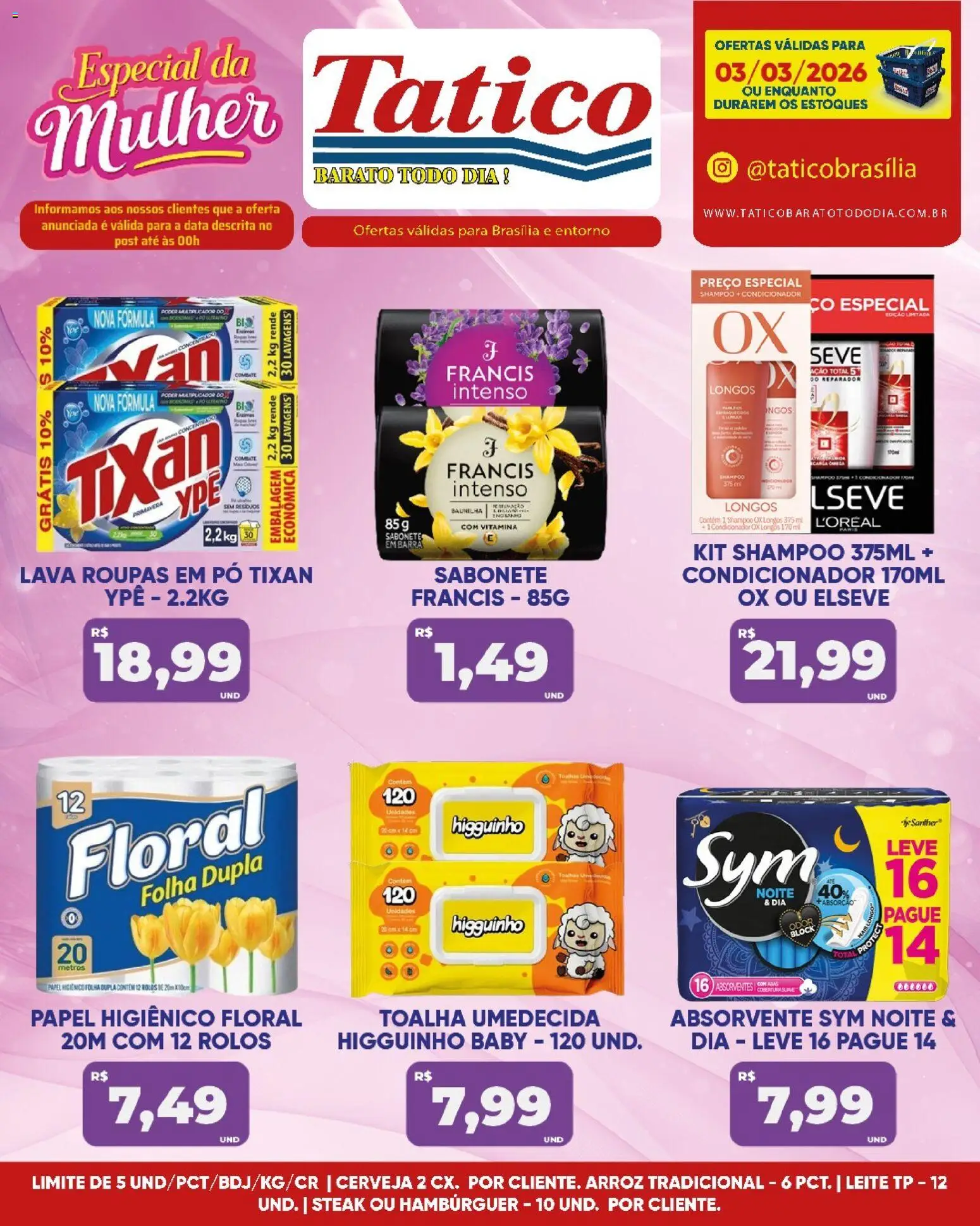 Tatico Folheto - válido de 03.03.2026 | Página: 11 | Produtos: Pó, Leite, Arroz, Toalha umedecida