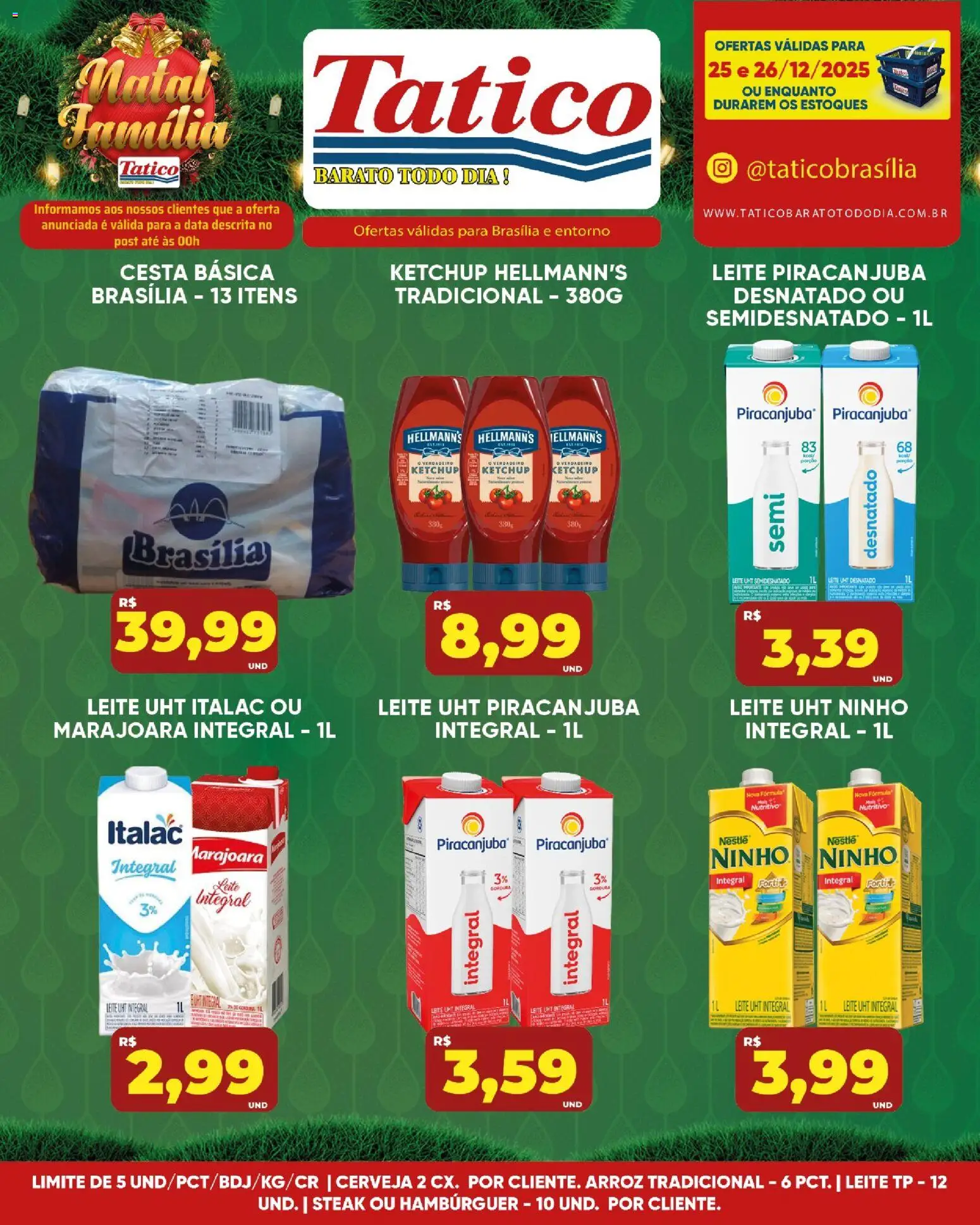 Tatico Folheto - válido de 24.12.2025 | Página: 20 | Produtos: Leite integral, Leite, Cerveja, Ketchup
