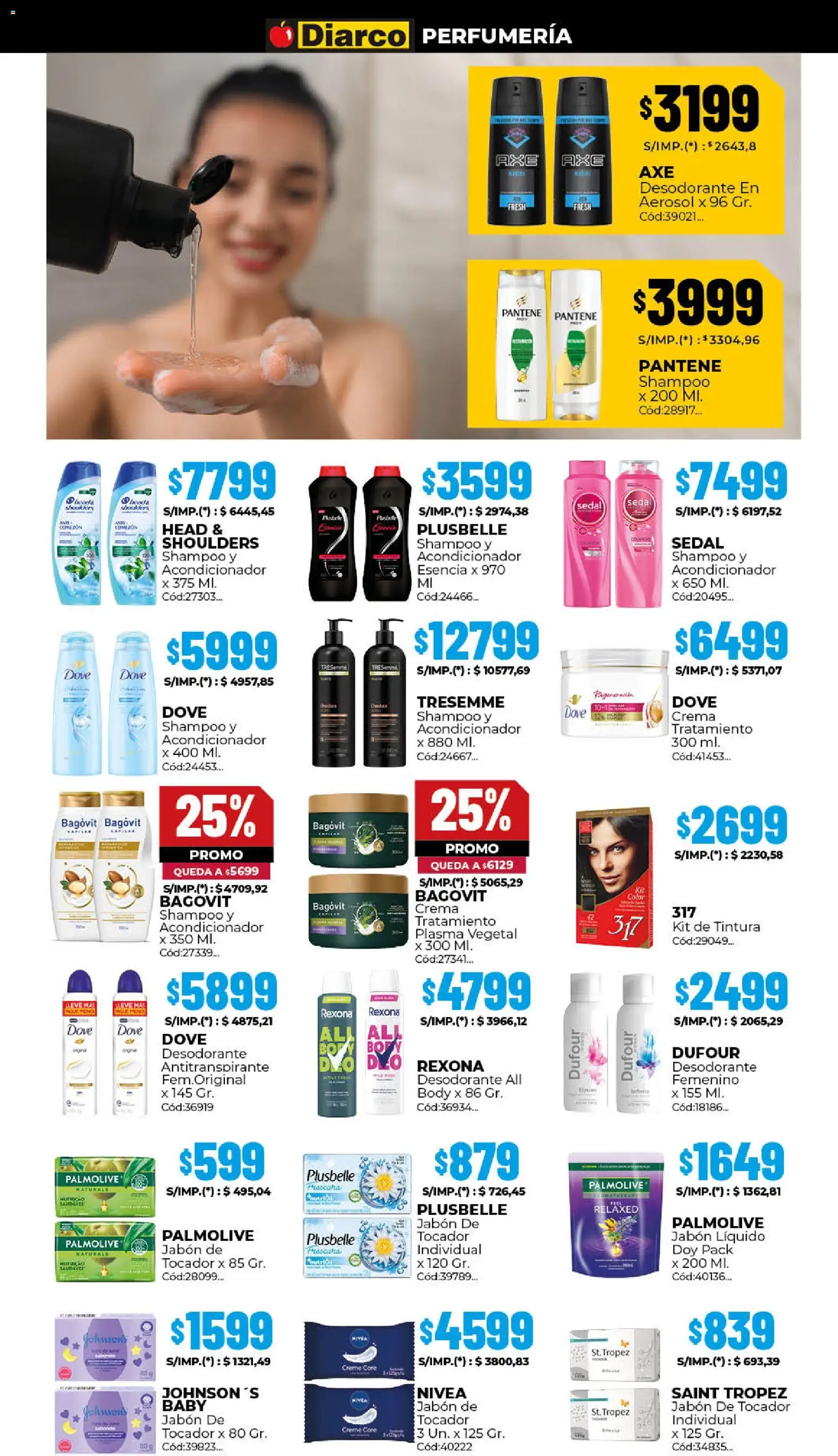 Diarco - Ofertas Sur │ válido desde el 20.04.2026 | Página: 13 | Productos: Shampoo, Acondicionador, Desodorante, Antitranspirante