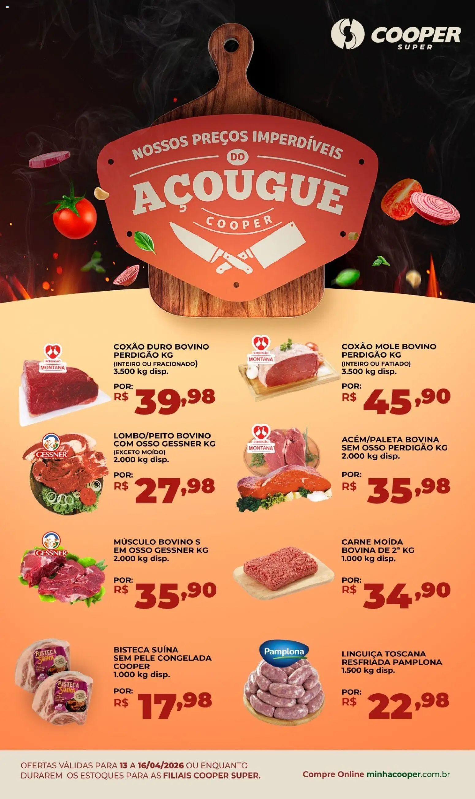 Cooper Folheto - válido de 13.04.2026 | Página: 1 | Produtos: Linguiça, Carne, Carne moída