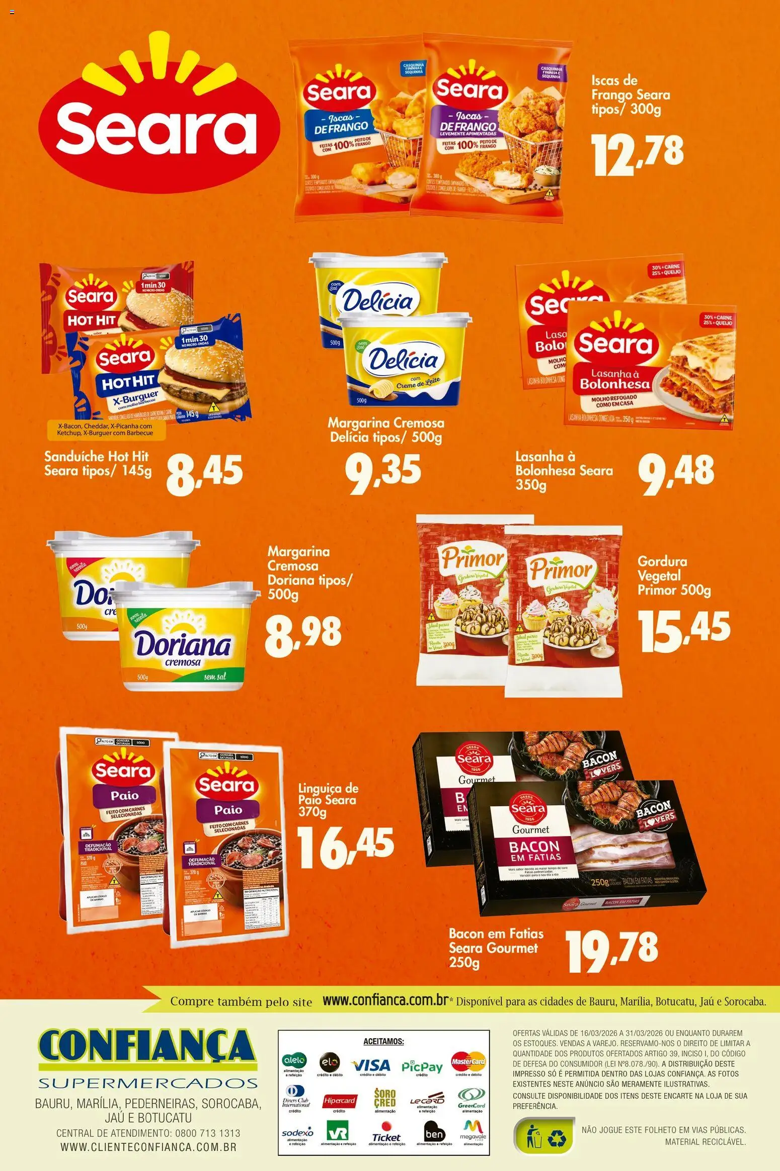 Confiança Folheto - válido de 16.03.2026 | Página: 2 | Produtos: Creme, Sal, Frango, Margarina