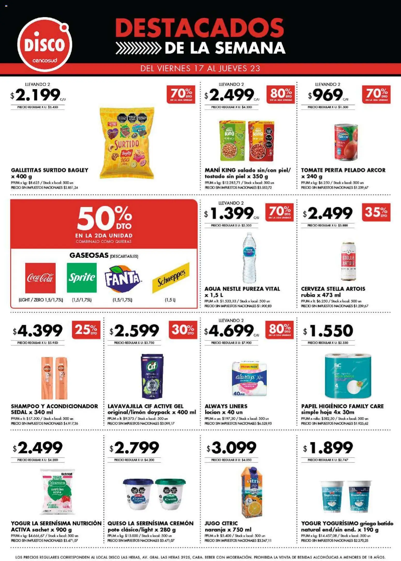 Disco - Destacados - Ofertas I Nacional │ válido desde el 16.04.2026 | Página: 1 | Productos: Papel higiénico, Loción, Tomate, Queso