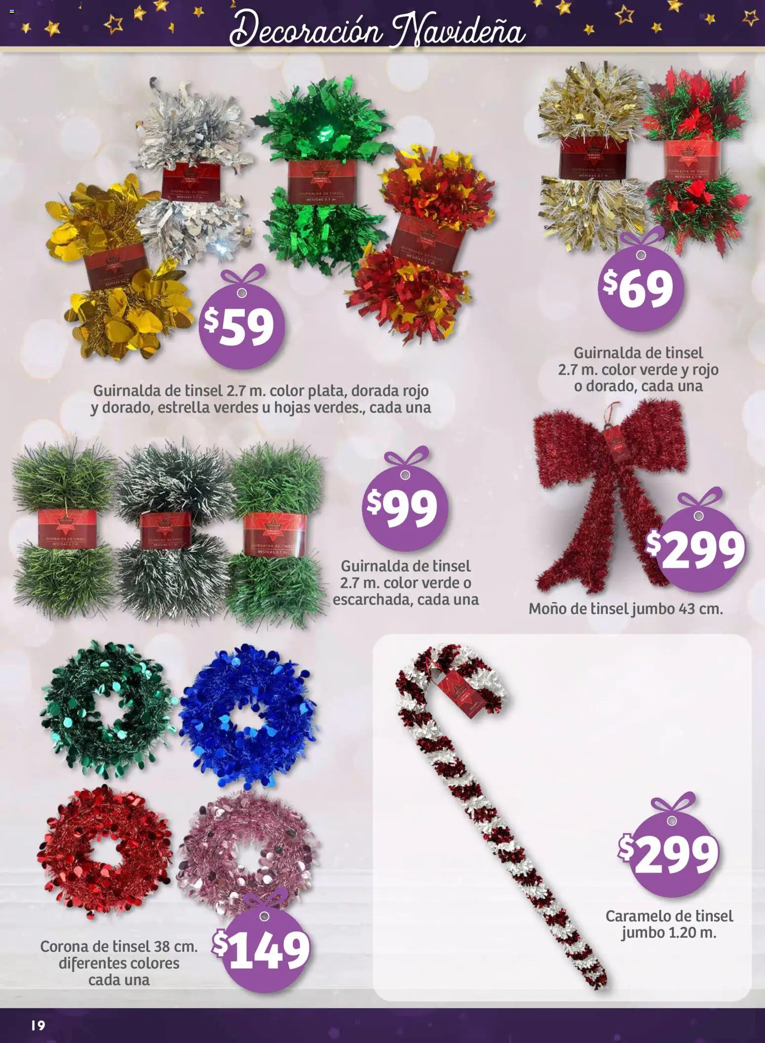 Nuevas ofertas de Soriana válidas en toda la República Mexicana desde el 25.09.2025. ¡Encuentra las mejores ofertas en Soriana - Decoración Navideña Mercado Nacional! | Página: 19 | Productos: Moño