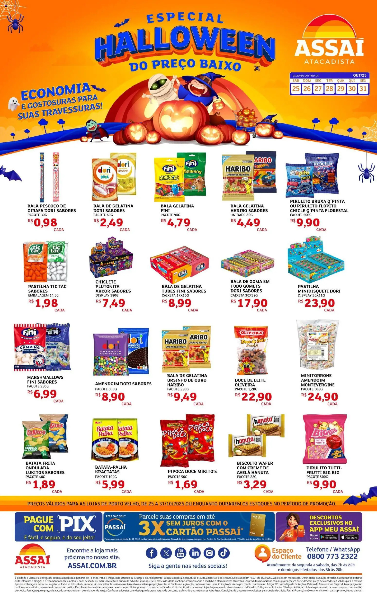 Assaí Atacadista Folheto - válido de 25.10.2025 | Página: 1 | Produtos: Leite, Pneus, Base, Baixo