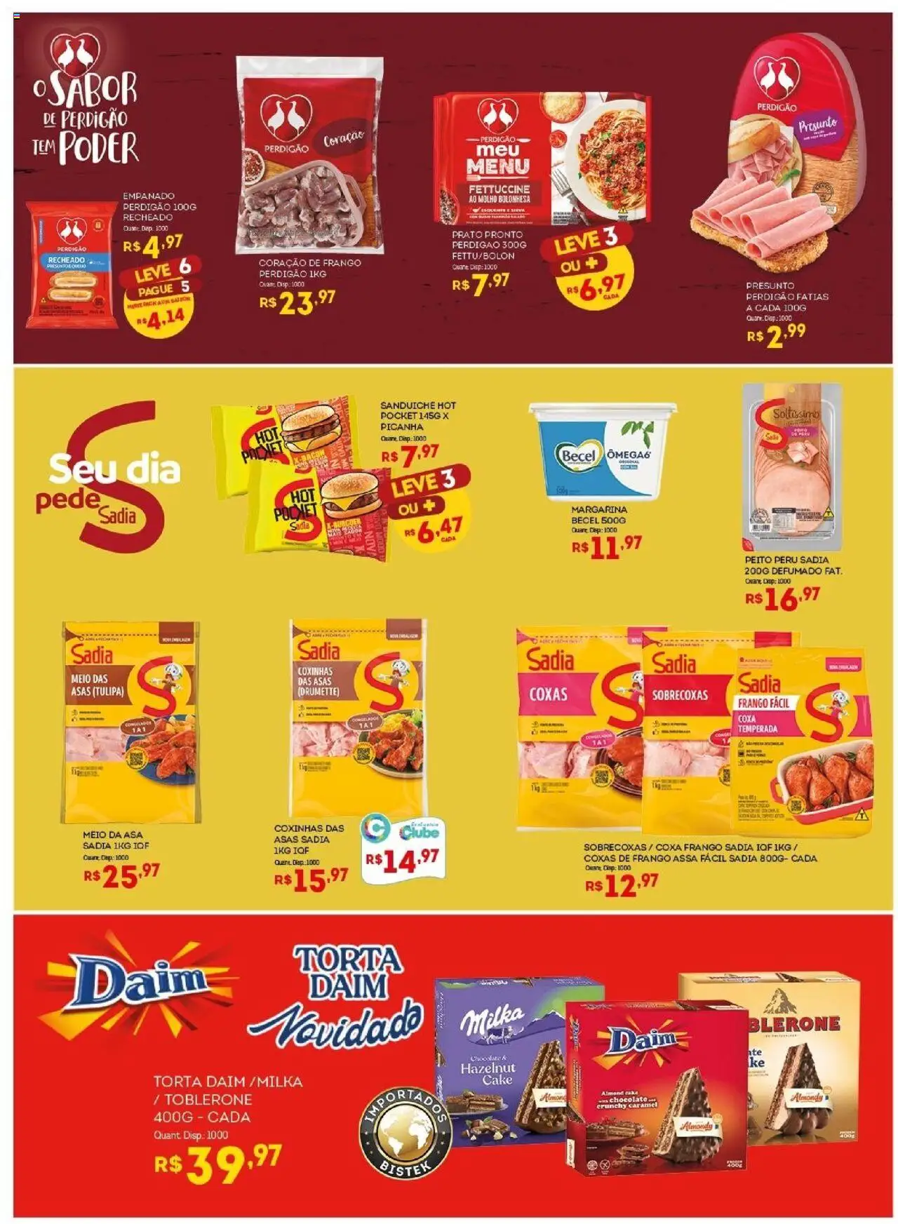 Bistek Supermercados Folheto - válido de 30.07.2025 | Página: 13 | Produtos: Coração de frango, Chocolate, Sanduíche, Frango