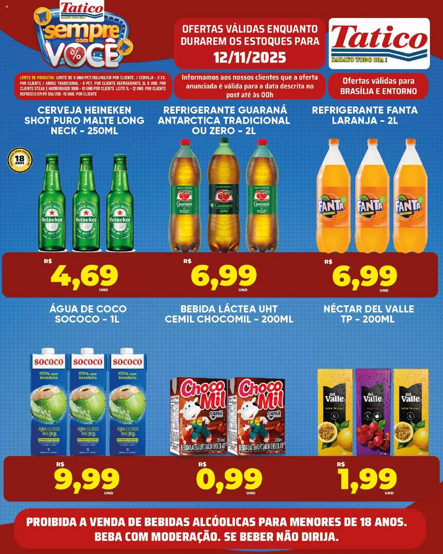 Tatico Folheto - válido de 12.11.2025 | Página: 13 | Produtos: Água de coco, Chocolate, Cerveja, Refrigerante