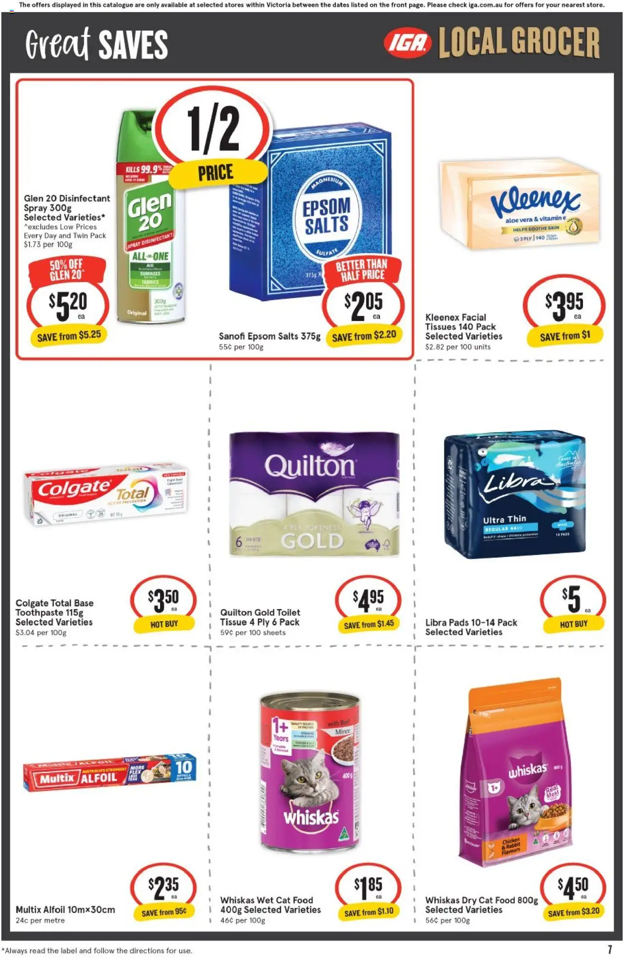 IGA catalogue - valid from 27.08.2025 | Page: 7 | Products: Toilet, Beef, Toothpaste, Tissues