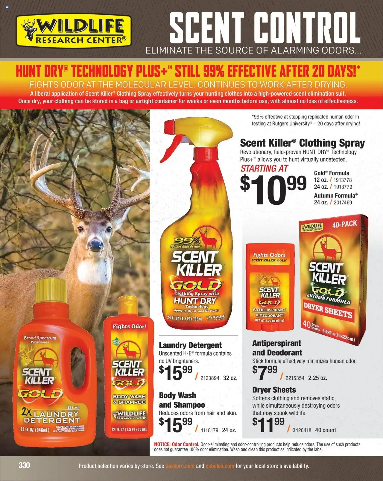 Cabela's Hunting Master 25 - valid from 11.08.2025 | Page: 330 | Products: Shampoo, Deodorant, Antiperspirant, Body Wash