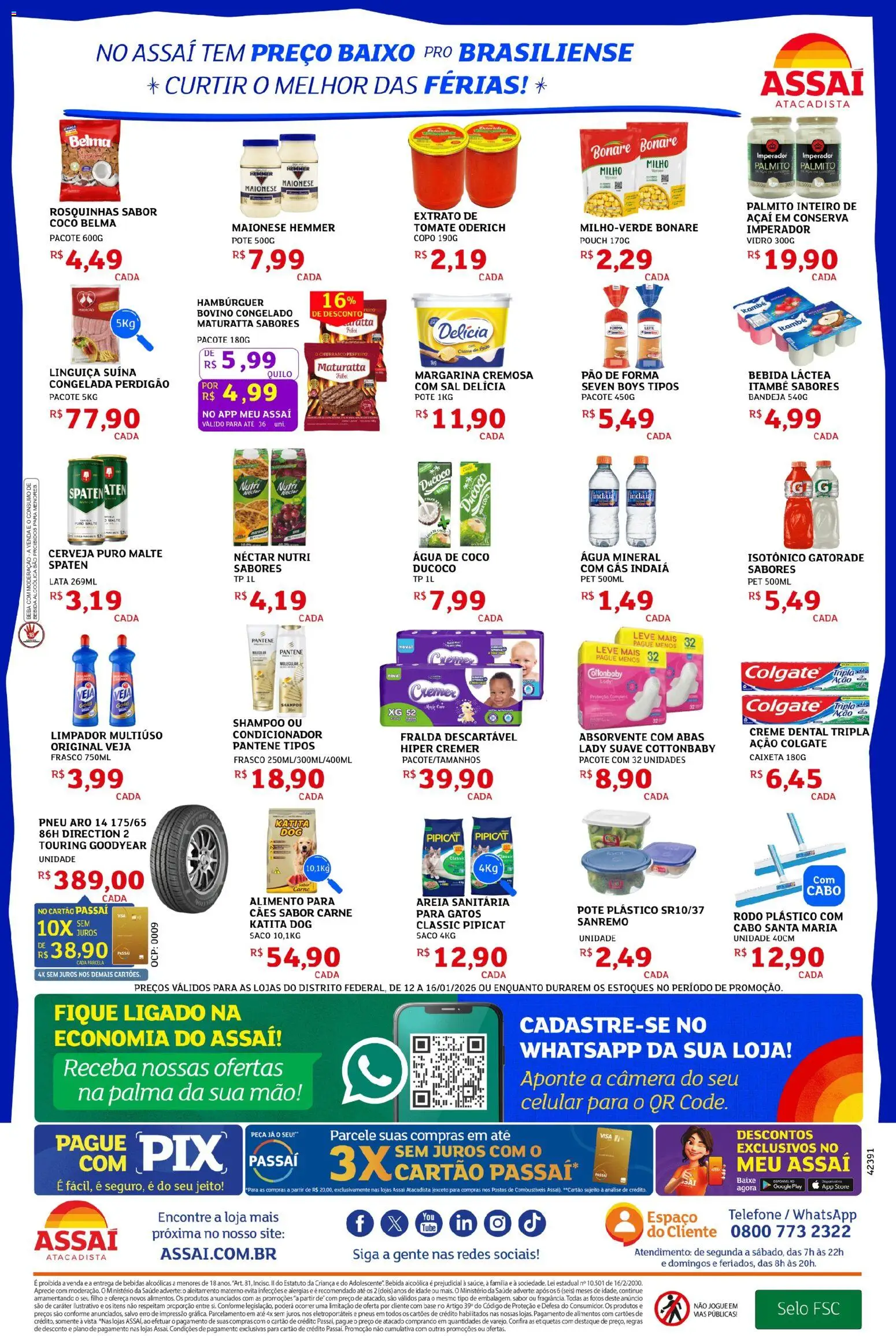 Assaí Atacadista Folheto - válido de 15.01.2026 | Página: 2 | Produtos: Pão, Creme, Baixo, Bandeja
