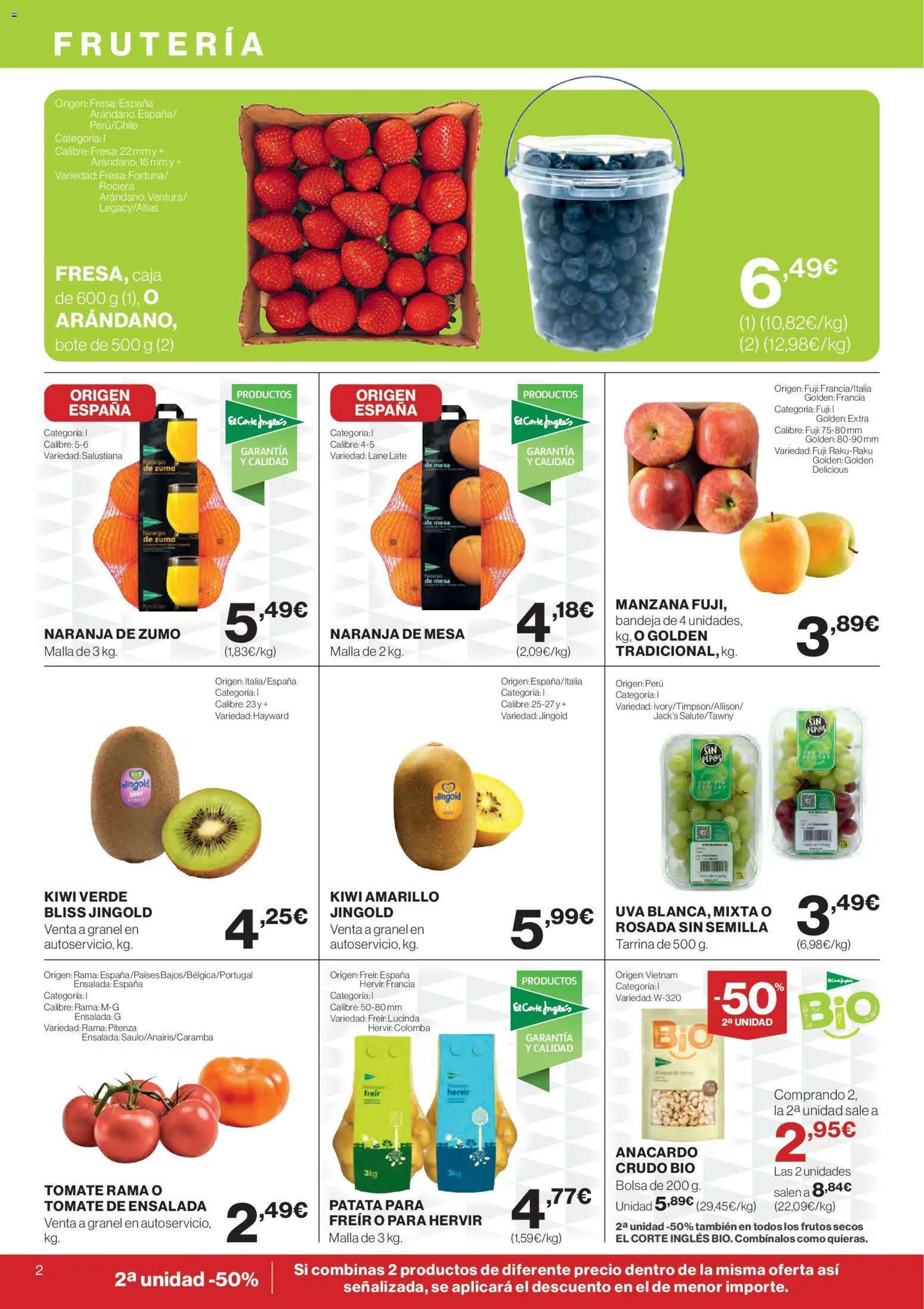 Nuevas ofertas de El Corte Inglés válidas en toda la República Mexicana desde el 12.02.2026. ¡Encuentra las mejores ofertas en El Corte Inglés catálogo! | Página: 2 | Productos: Bandeja, Tomate, Naranjas, Kiwi
