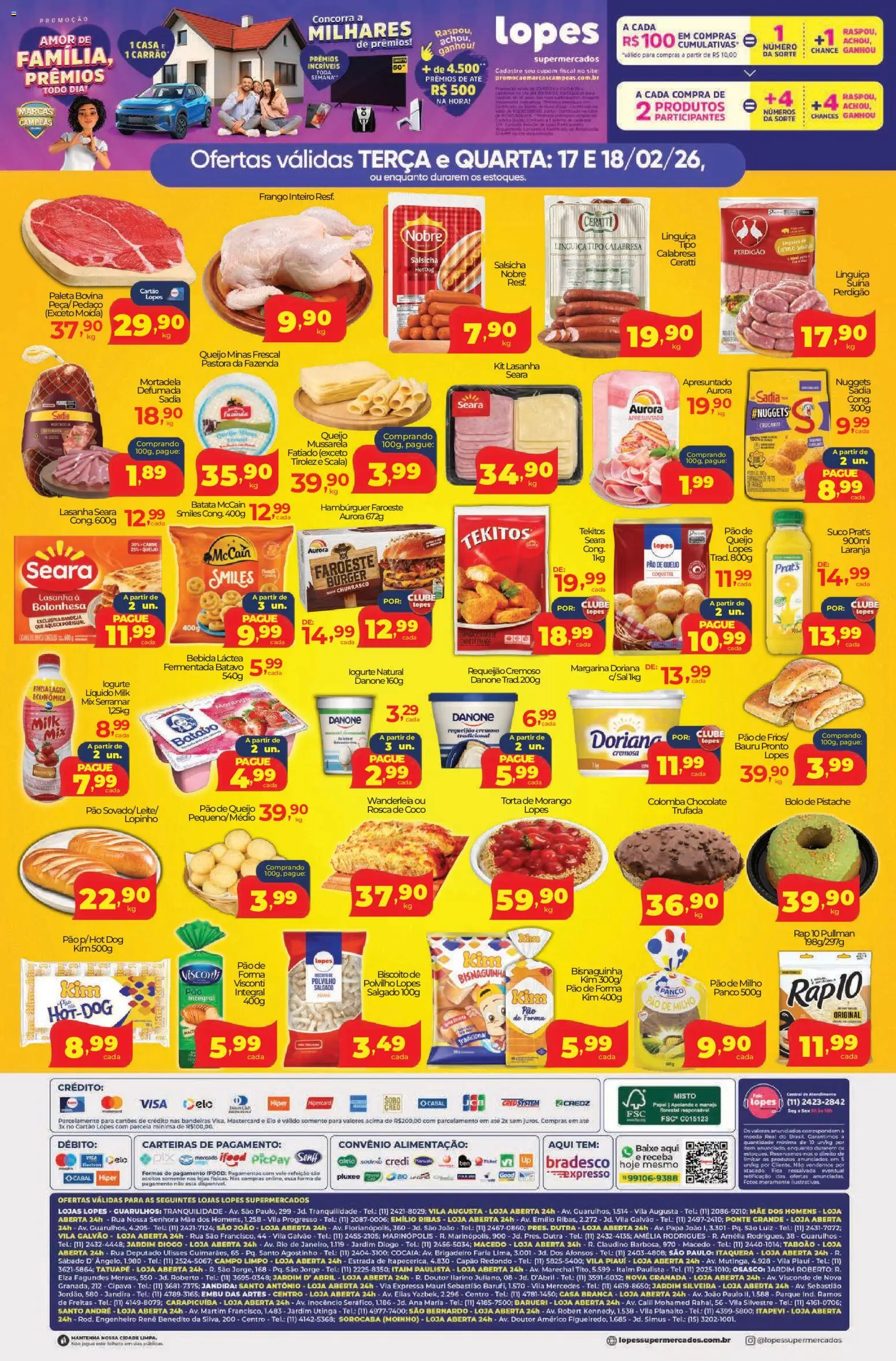 Lopes Supermercados Folheto - válido de 17.02.2026 | Página: 2 | Produtos: Piso, Bebida, Batata, Pão de queijo