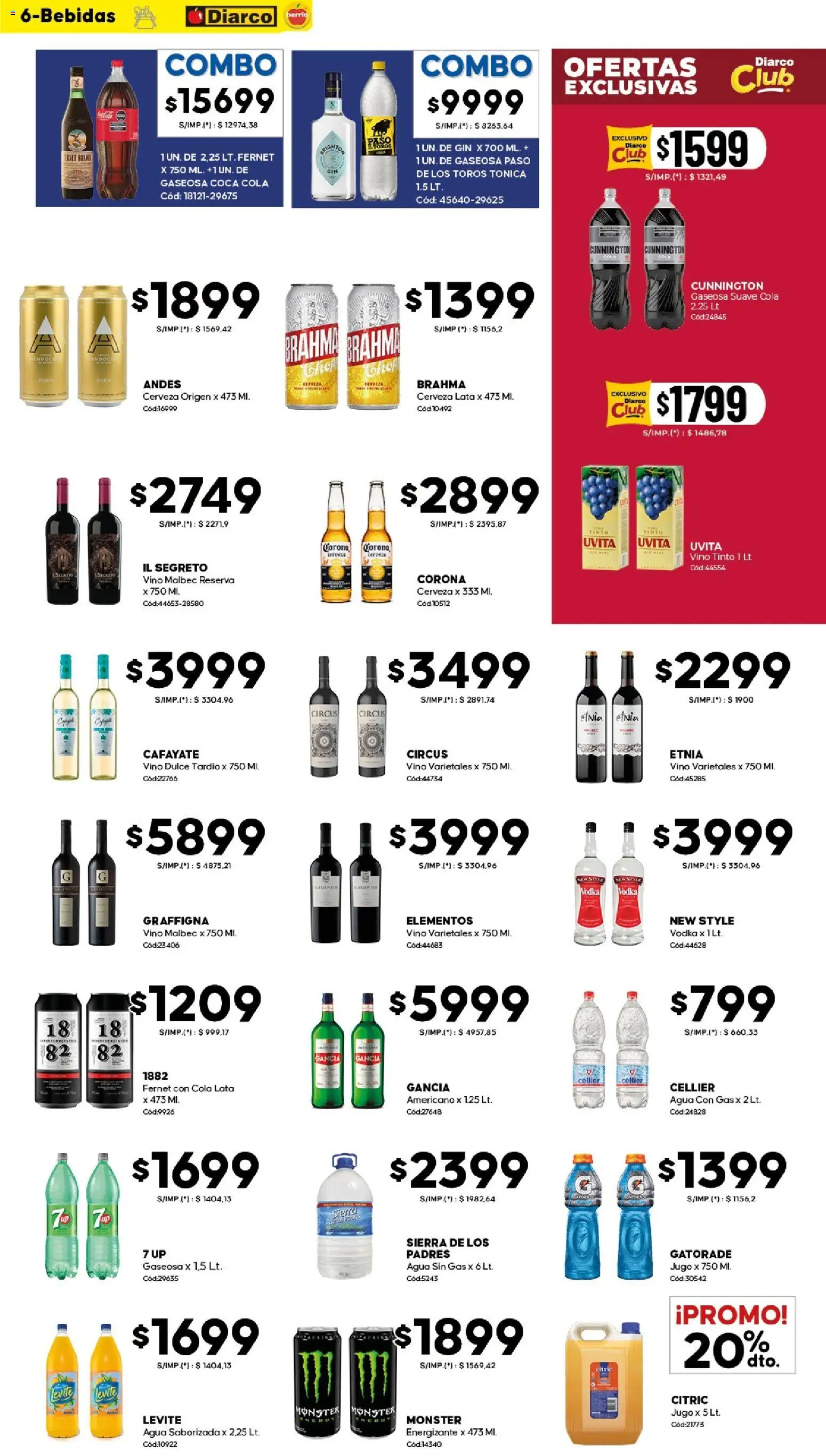Diarco - Ofertas Diarco Barrio │ válido desde el 03.11.2025 | Página: 6 | Productos: Gin, Agua, Cerveza, Agua saborizada