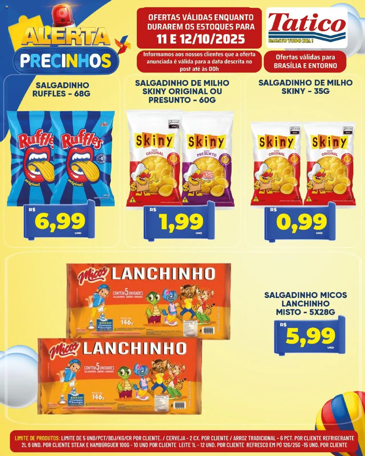 Tatico Folheto - válido de 11.10.2025 | Página: 23 | Produtos: Pó, Presunto, Salgadinhos, Hambúrguer