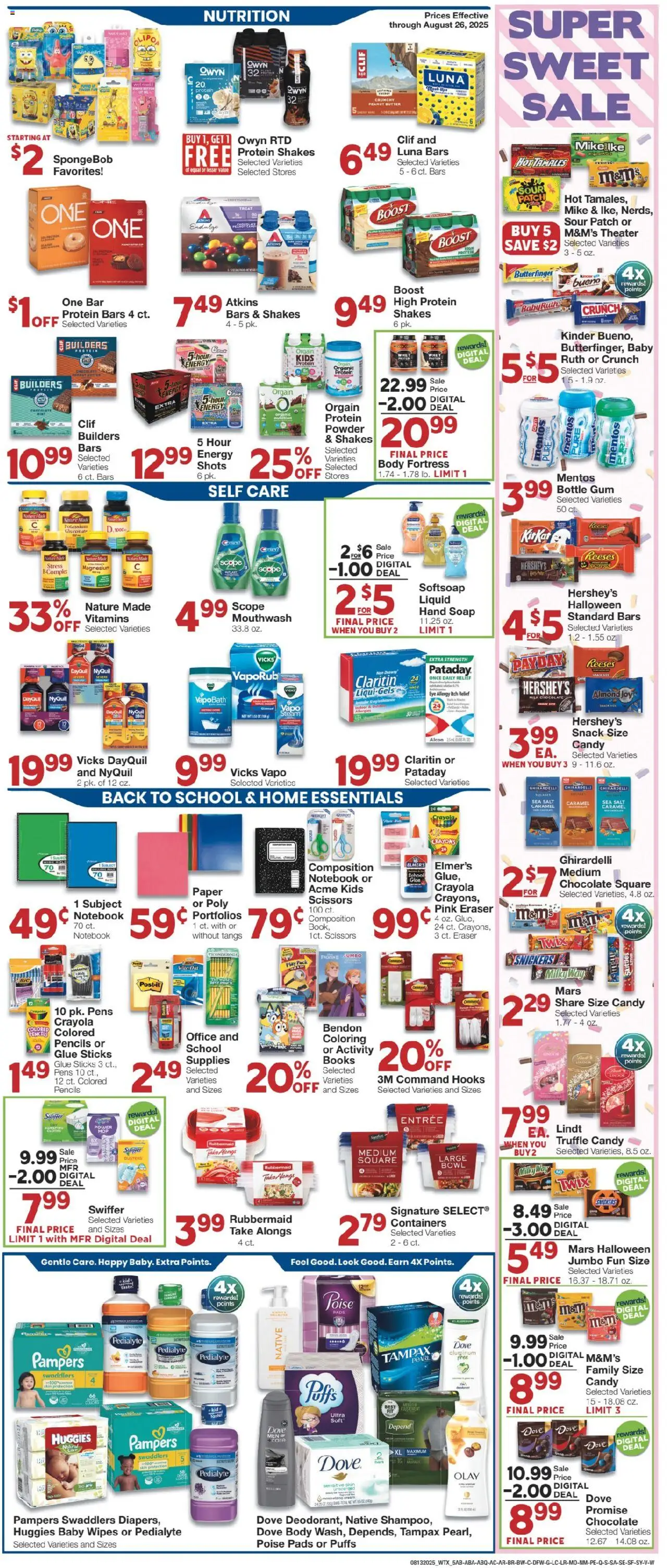 United Supermarkets Weekly Ad - valid from 12.08.2025 | Page: 5 | Products: Powder, Milk, Soap, Mouthwash
