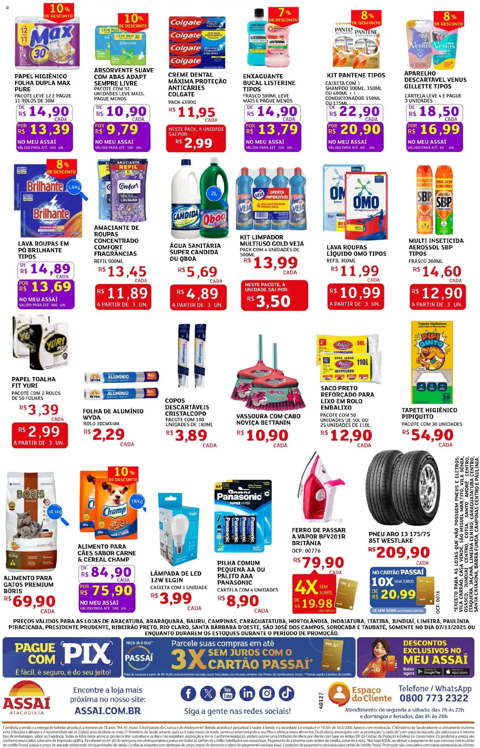 Assaí Atacadista Folheto - válido de 07.11.2025 | Página: 4 | Produtos: Pó, Condicionador, Enxaguante bucal, Vassoura