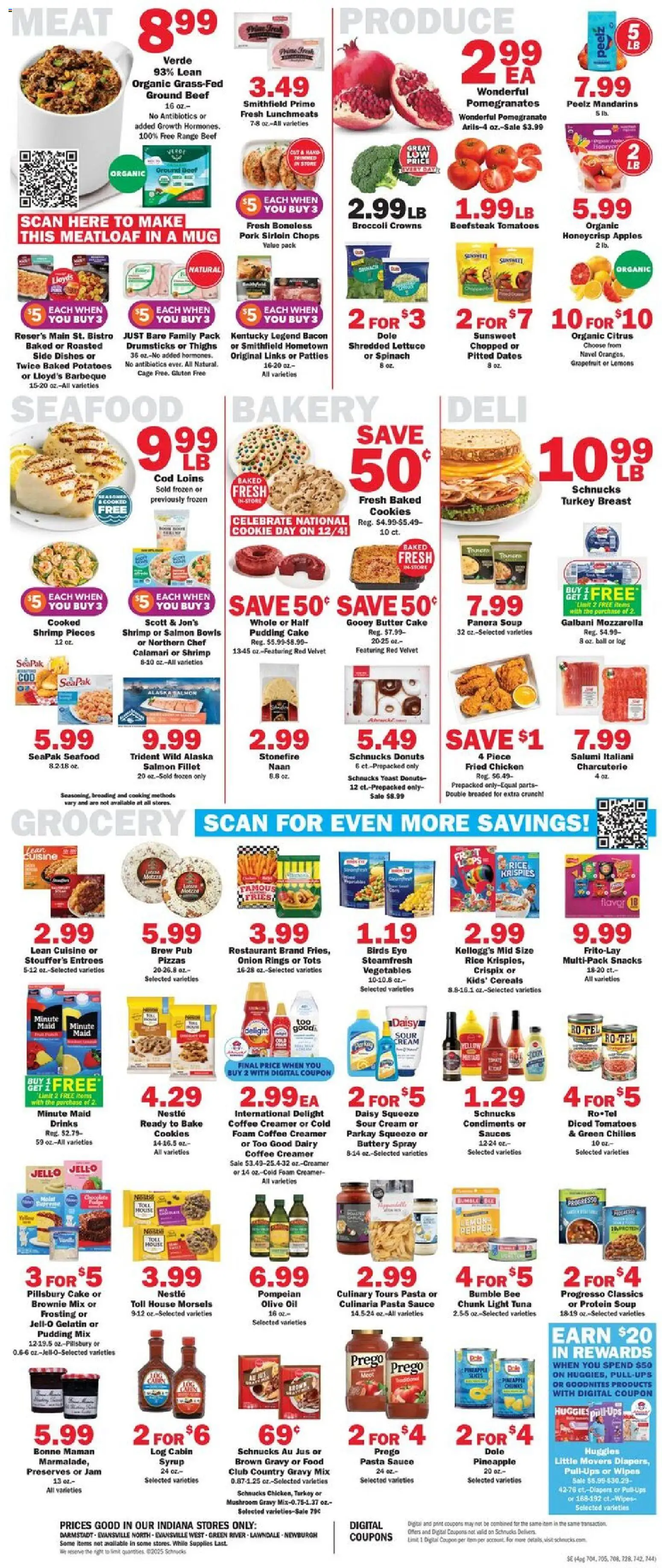 Schnucks Weekly Print Ad - IN - valid from 03.12.2025 | Page: 4 | Products: Spinach, Crowns, Sour cream, Cookies