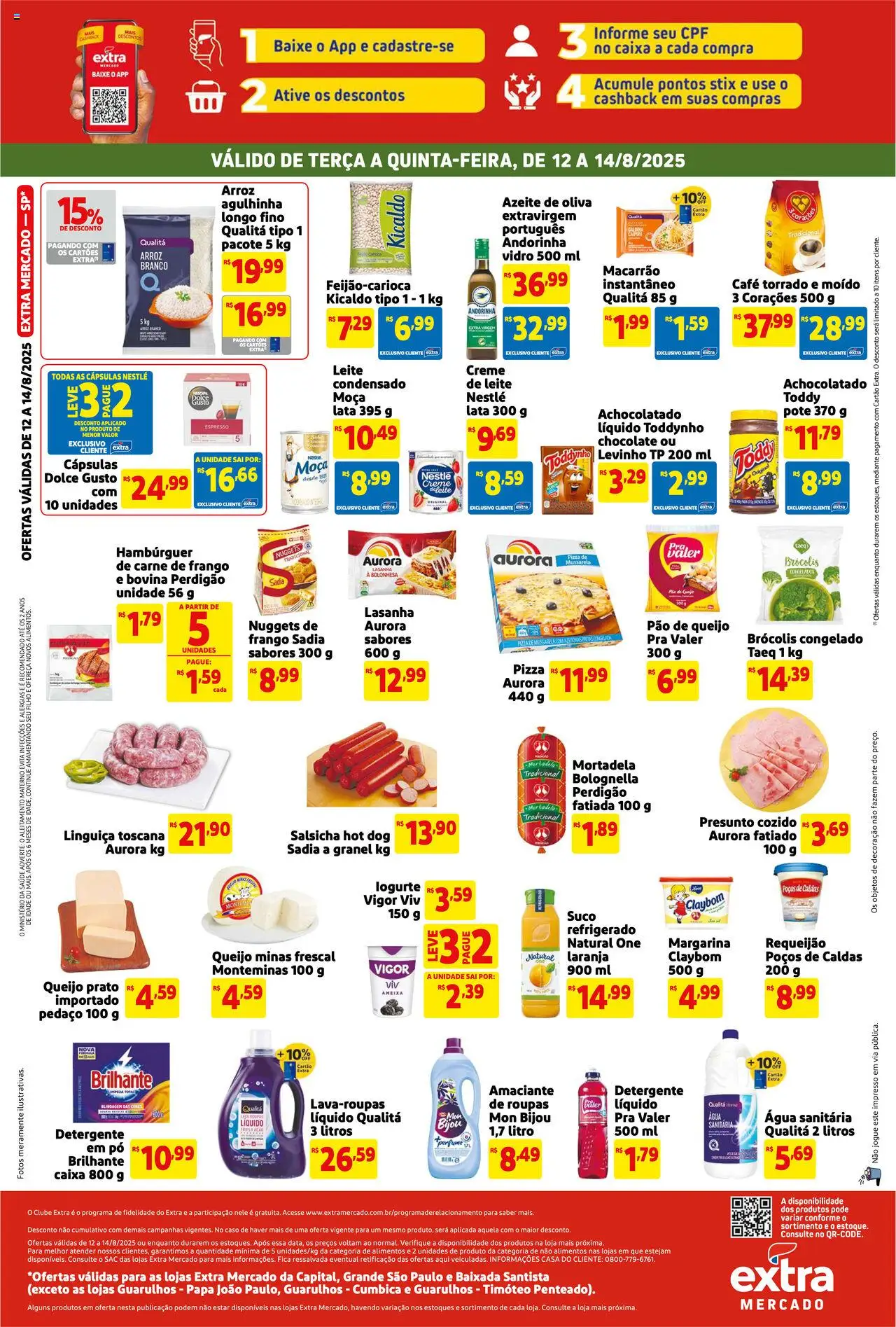 Extra Folheto - válido de 12.08.2025 | Página: 2 | Produtos: Azeitonas, Presunto, Macarrão, Ameixa