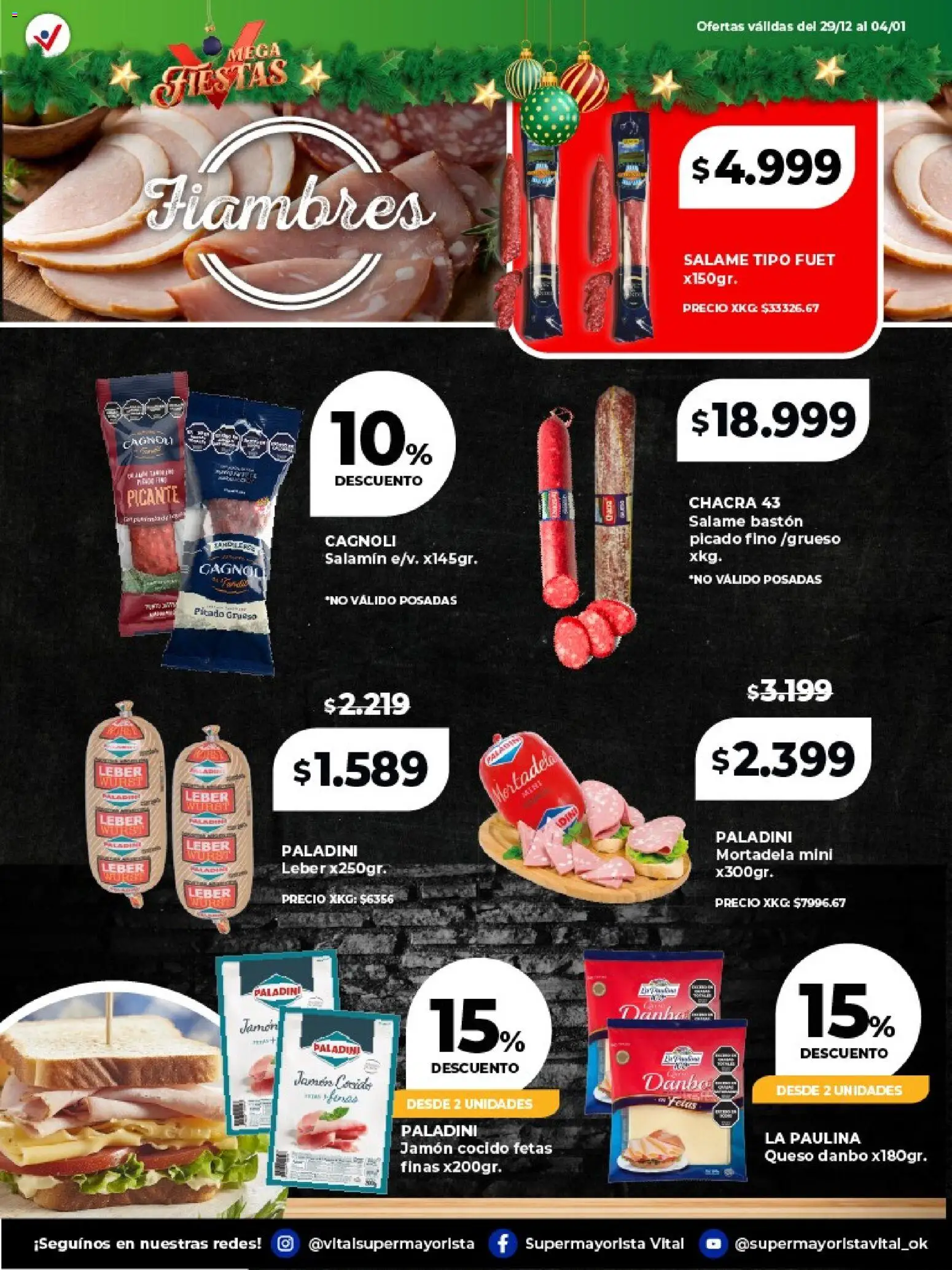 Vital - Especial de frescos │ válido desde el 29.12.2025 | Página: 8 | Productos: Jamón cocido, Mortadela, Queso, Salame