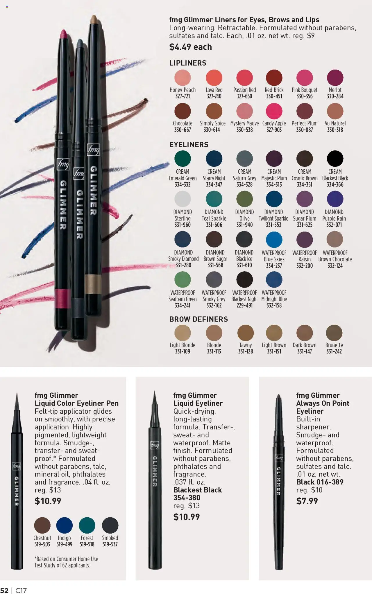 Avon Brochure - valid from 13.08.2025 | Page: 52 | Products: Plum, Pen, Eyeliner, Peach