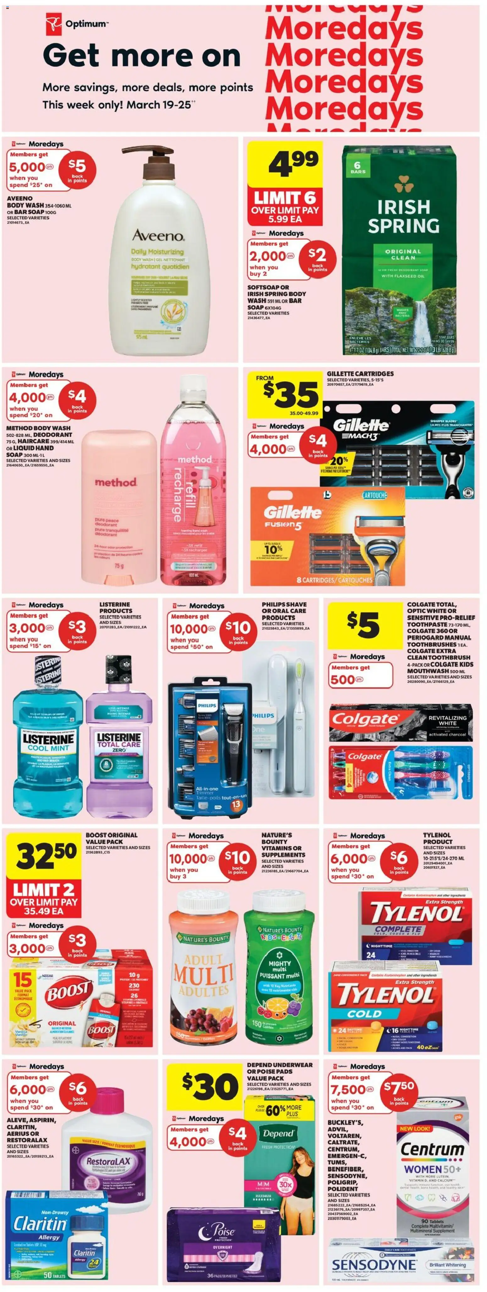 Real Canadian Superstore flyer valid from 19.03.2026 | Page: 13 | Products: Body wash, Deodorant, Toothpaste, Oil