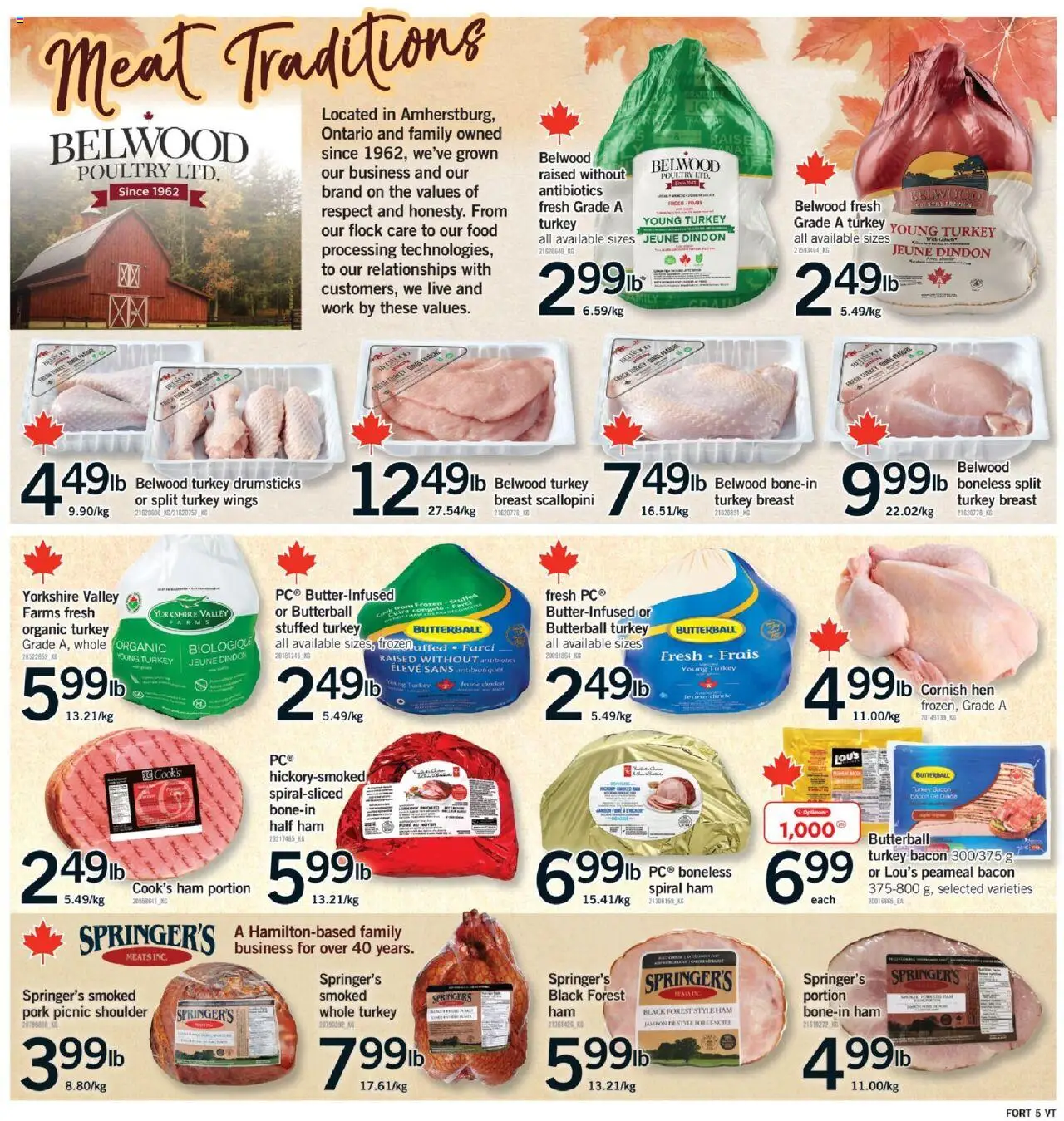 Fortinos flyer valid from 09.10.2025 | Page: 6 | Products: Turkey, Ham, Pork