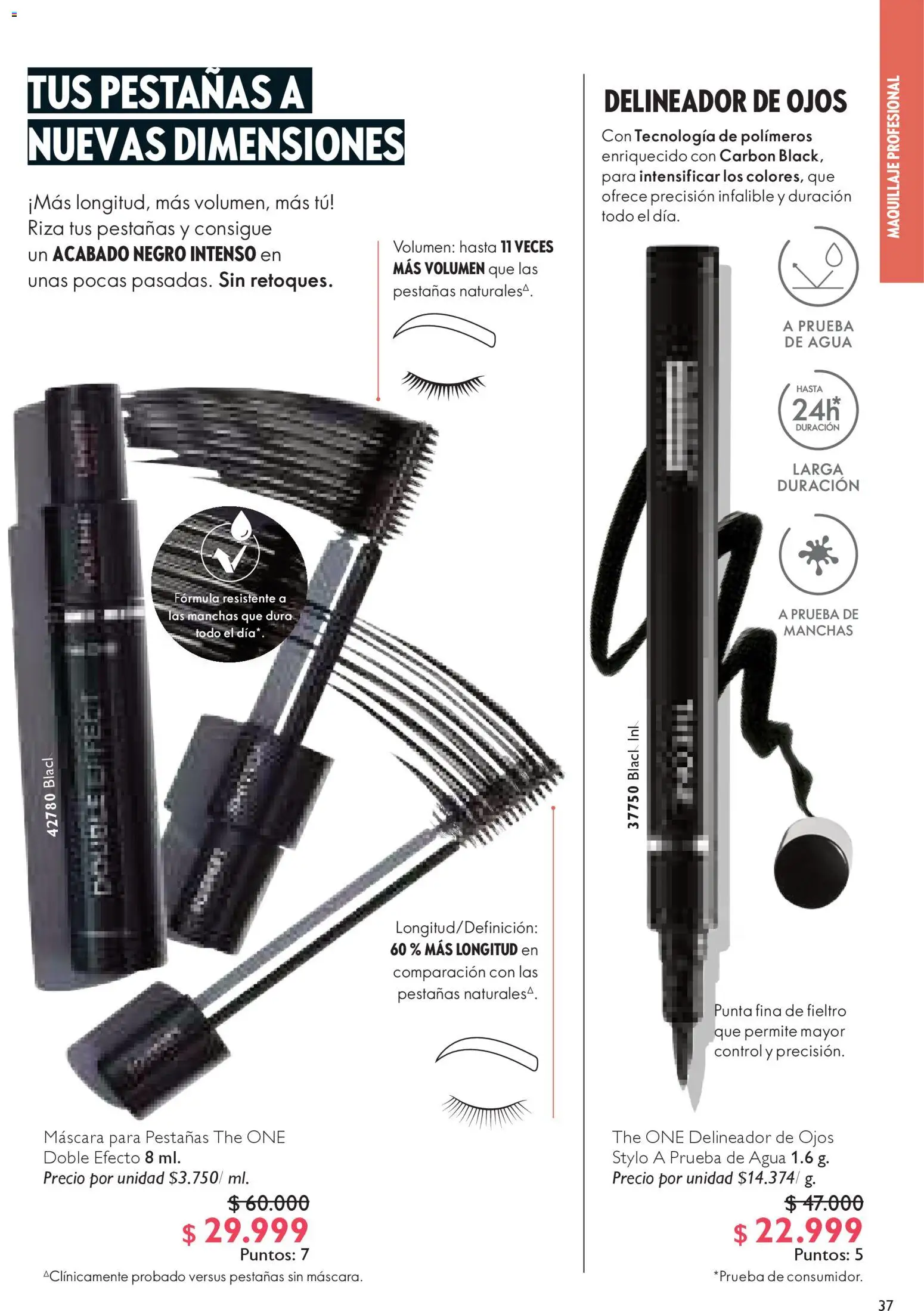 Oriflame revista - valida desde el 15.11.2025 | Página: 37 | Productos: Agua, Maquillaje, Máscara, Delineador de ojos