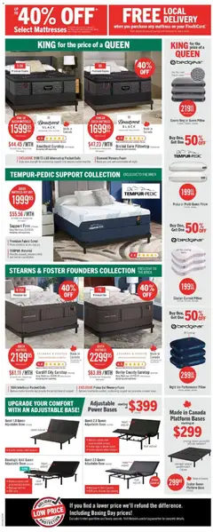 Preview of The Brick weekly flyer / circulaire from shop The Brick valid from 12.12.2025 | Page: 12 | Products: Bed, Mattress, Pillow