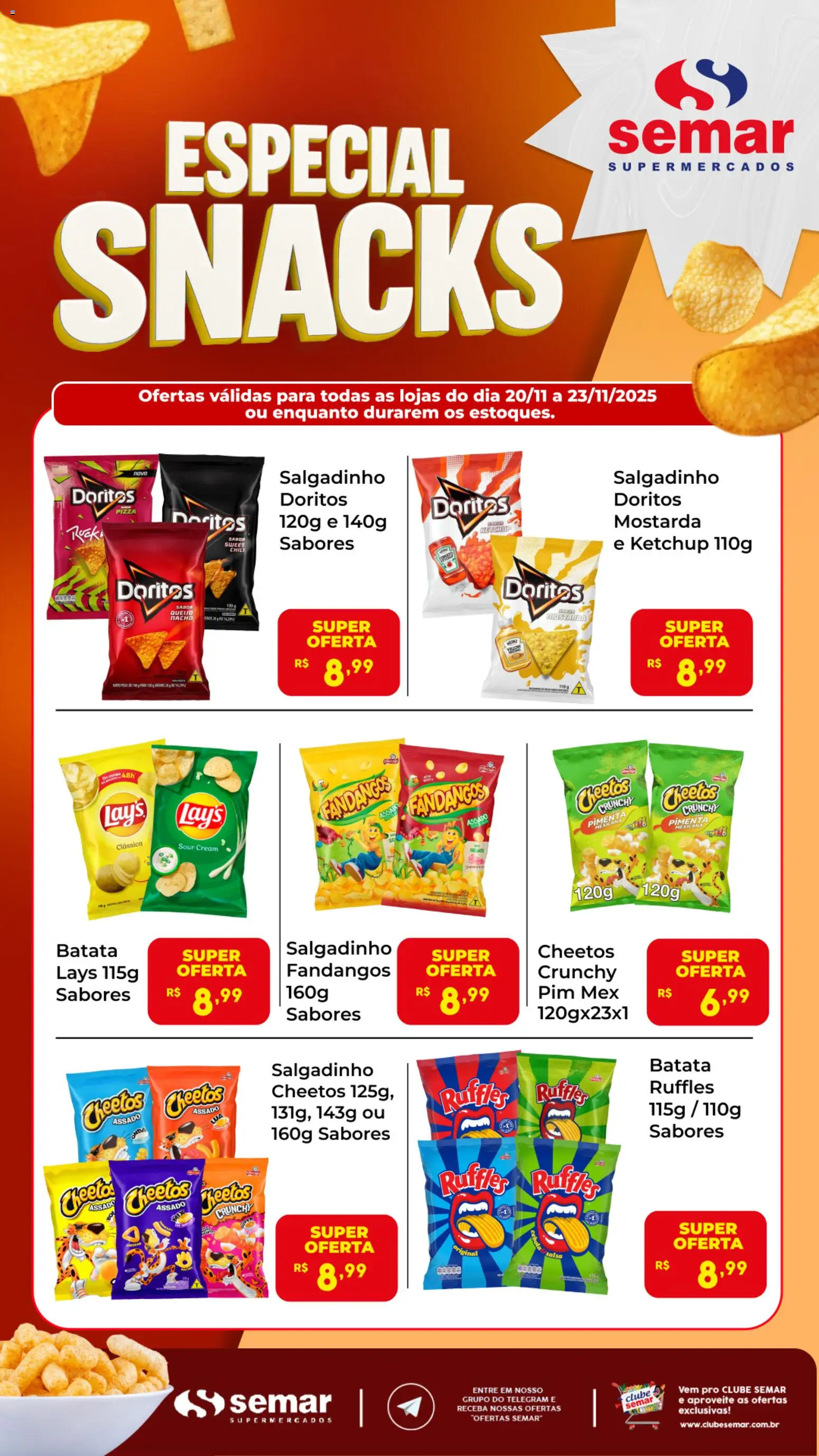 Semar Supermercado Folheto - válido de 20.11.2025 | Página: 1 | Produtos: Queijo, Ketchup, Cheetos, Batata