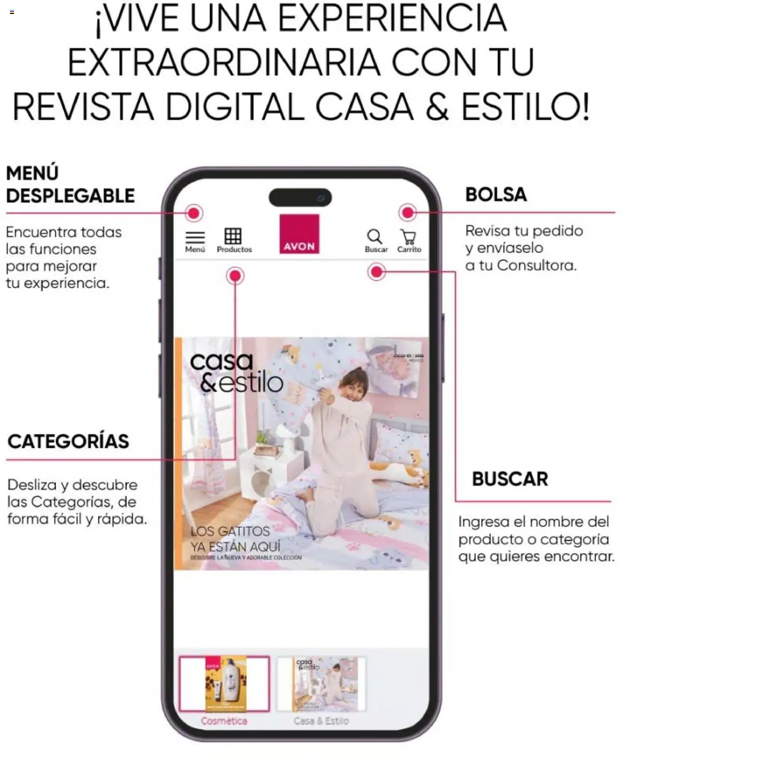 Nuevas ofertas de AVON válidas en toda la República Mexicana desde el 30.01.2026. ¡Encuentra las mejores ofertas en AVON Casa & Estilo 3 2026! | Página: 2 | Productos: Bolsa