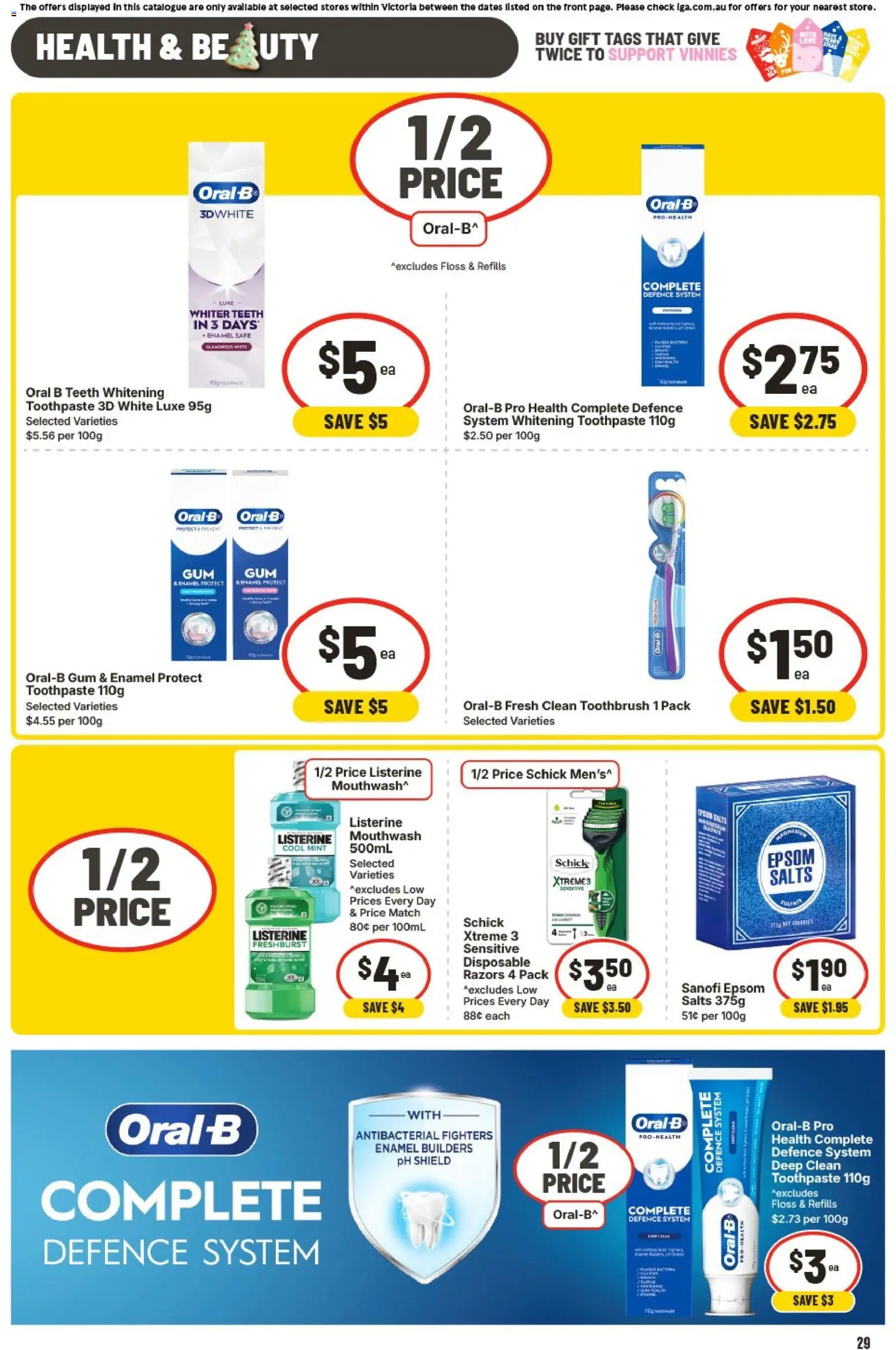 IGA catalogue - valid from 19.11.2025 | Page: 30 | Products: Toothpaste, Mouthwash, Razors, Teeth whitening