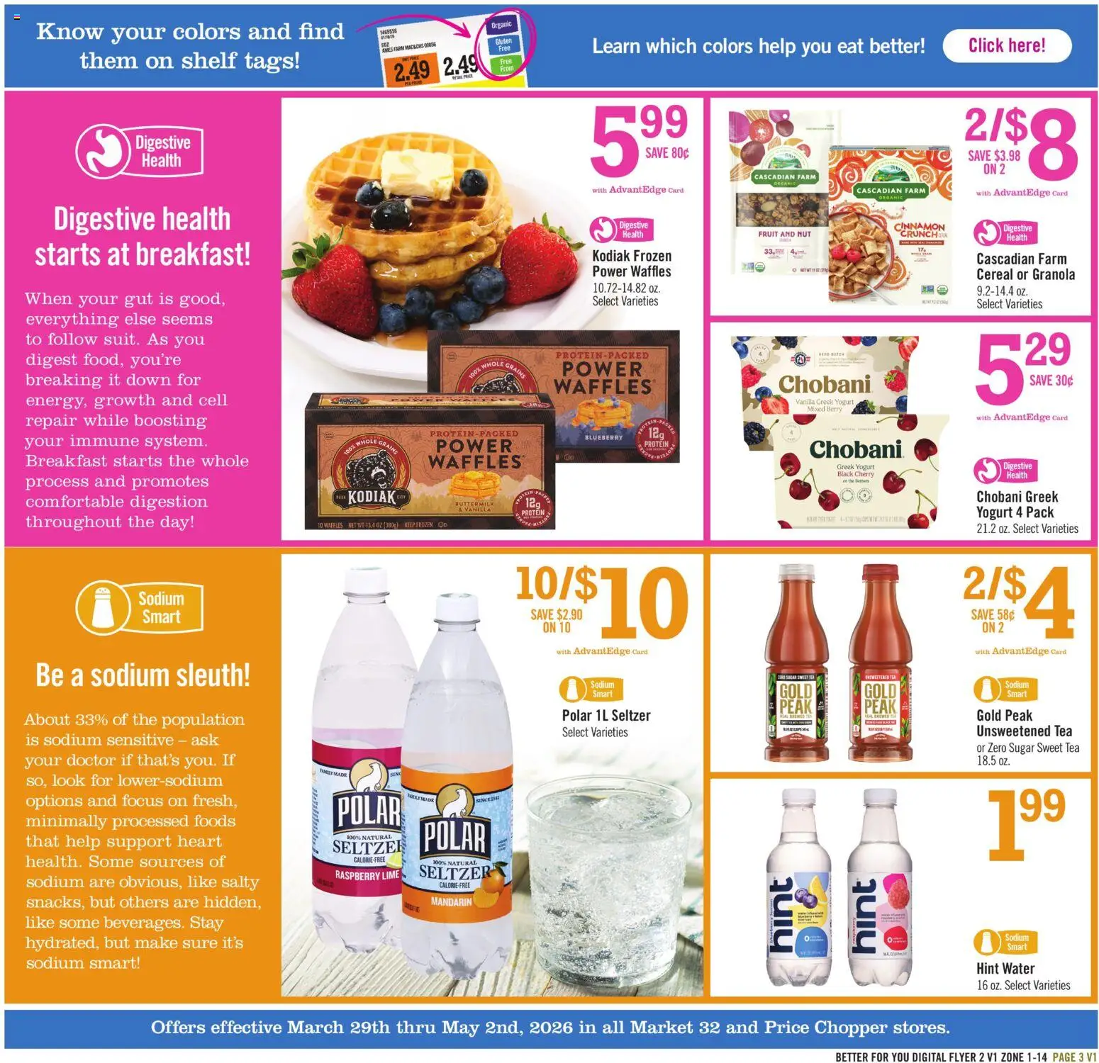 Price Chopper Better For You - valid from 29.03.2026 | Page: 3 | Products: Shelf, Tea, Water, Sugar
