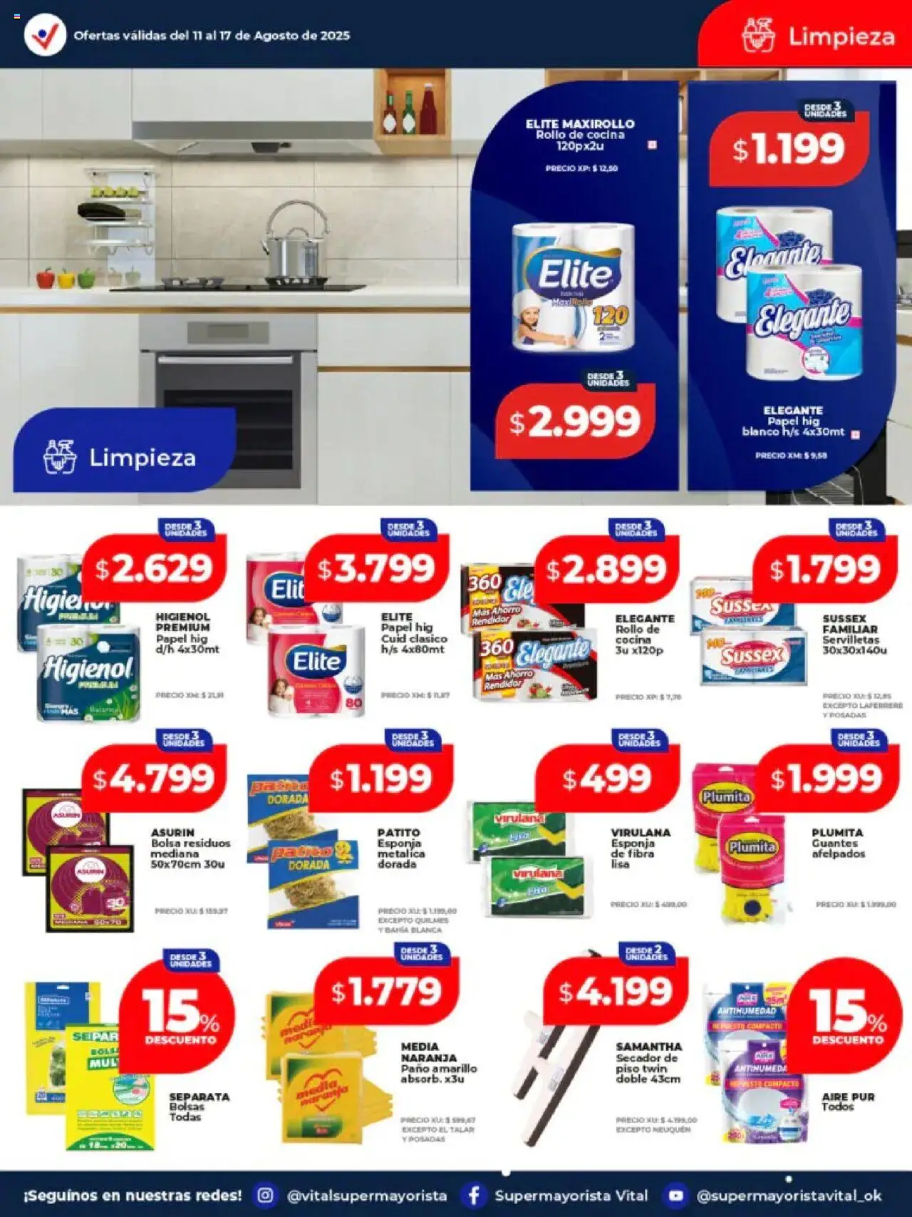Vital ofertas - Neuquén │ válido desde el 11.08.2025 | Página: 9 | Productos: Bolsa, Cocina, Esponja, Guantes