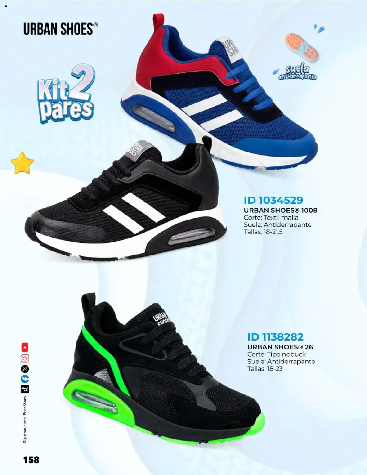 Nuevas ofertas de Price Shoes válidas en toda la República Mexicana desde el 27.10.2025. ¡Encuentra las mejores ofertas en Price Shoes catálogo Kids todo en uno! | Página: 158 | Productos: Malla