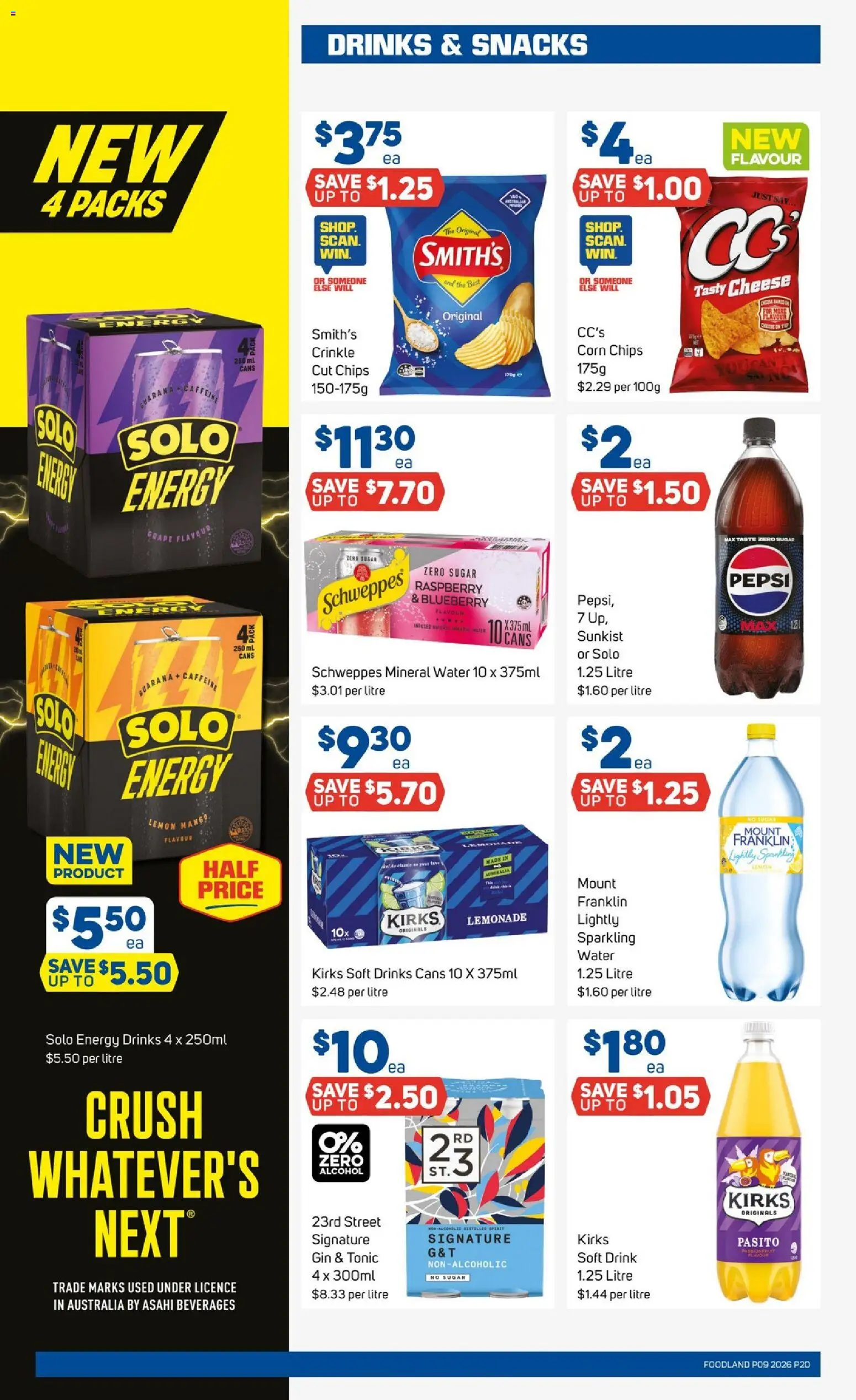 Foodland catalogue - valid from 25.02.2026 | Page: 20 | Products: Cheese, Chips, Water, Lemon