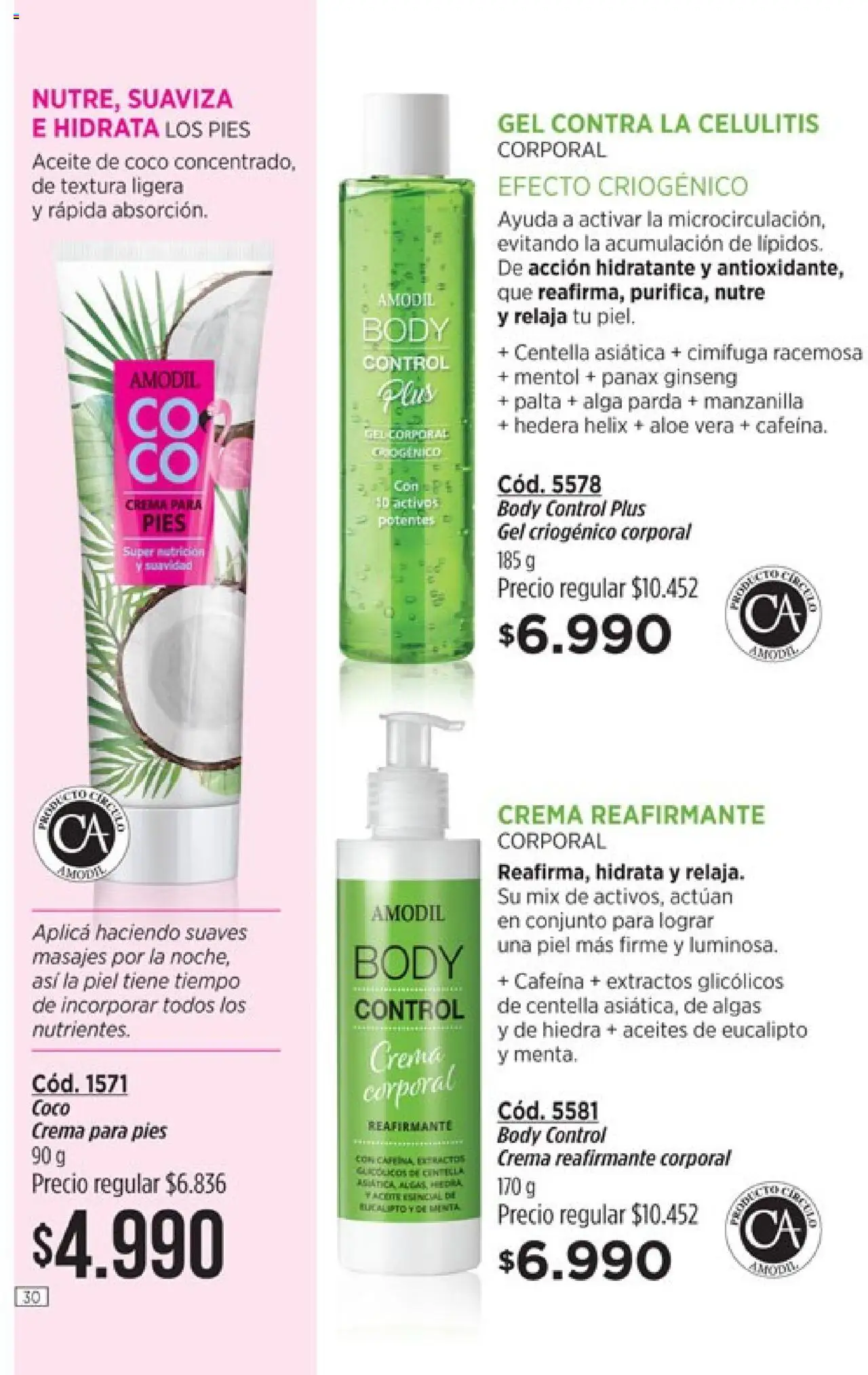 Catálogo Amodil Campaña 14 │ válido desde el 19.08.2025 | Página: 30 | Productos: Body, Aceite, Gel corporal, Crema