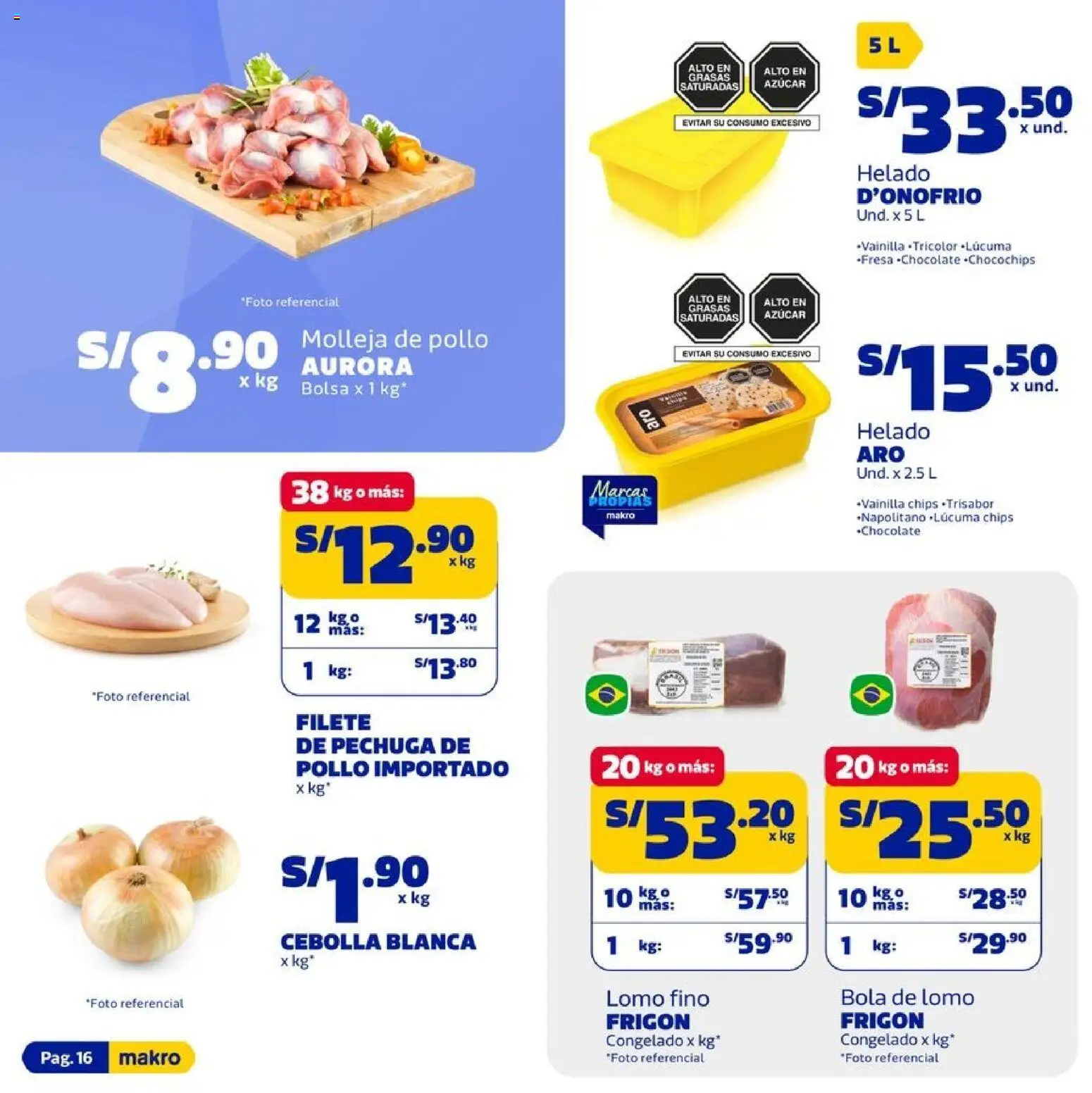 Catálogo Makro válido desde 15.01.2026 | Página: 16 | Productos: Chocolate, Helado, Bolsa