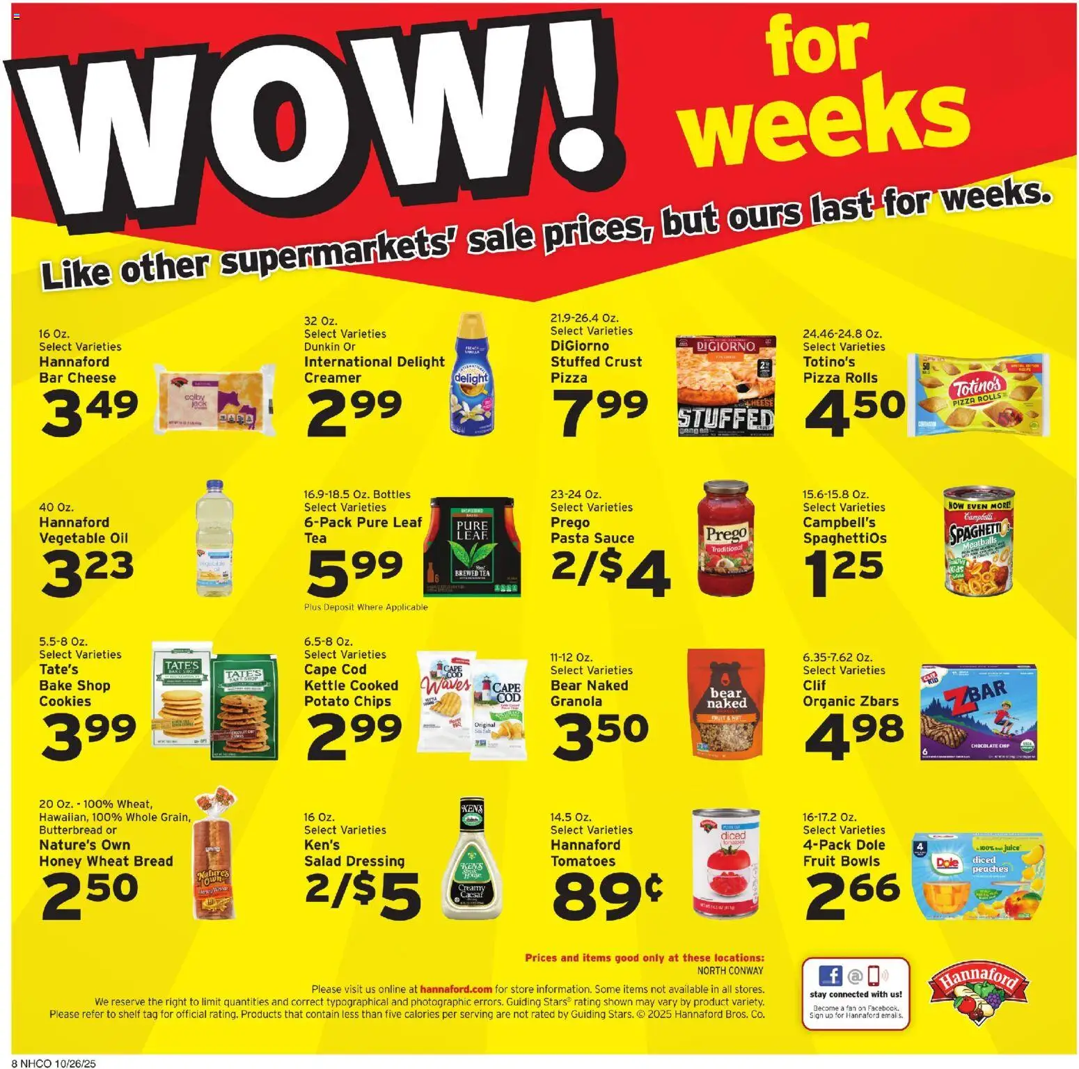 Hannaford Weekly Ad - valid from 26.10.2025 | Page: 14 | Products: Cheese, Chips, Salad, Kettle