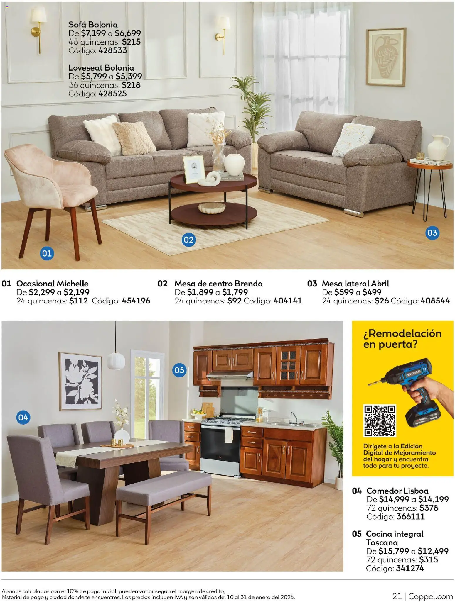 Nuevas ofertas de Coppel válidas en toda la República Mexicana desde el 10.01.2026. ¡Encuentra las mejores ofertas en Coppel catálogo Invierno! | Página: 22 | Productos: Sofá, Cocina, Mesa de centro, Té
