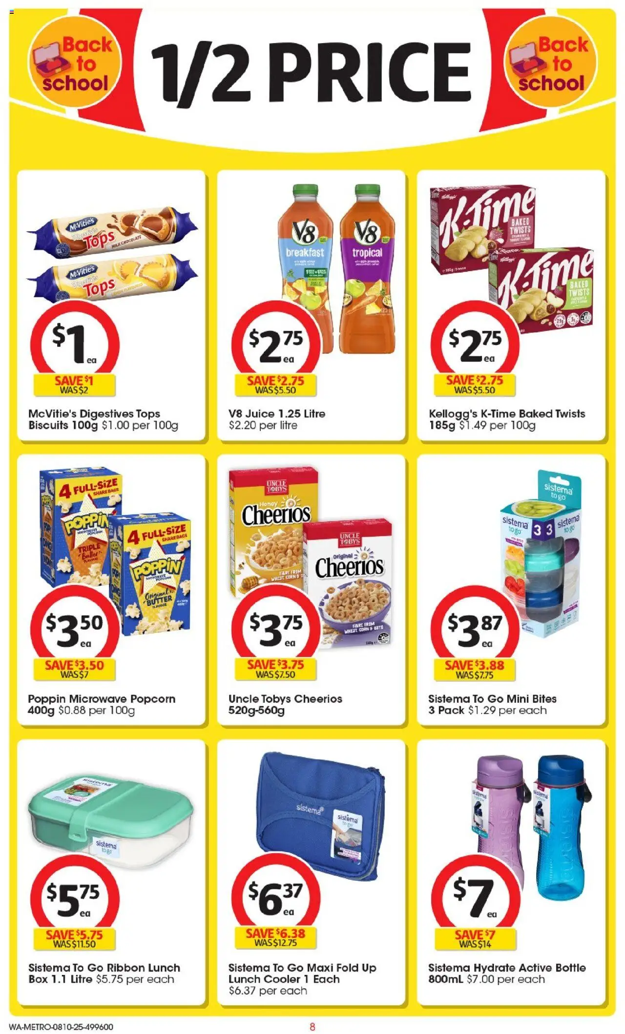 Coles catalogue - valid from 08.10.2025 | Page: 8 | Products: Milk, Chocolate, Honey, Popcorn