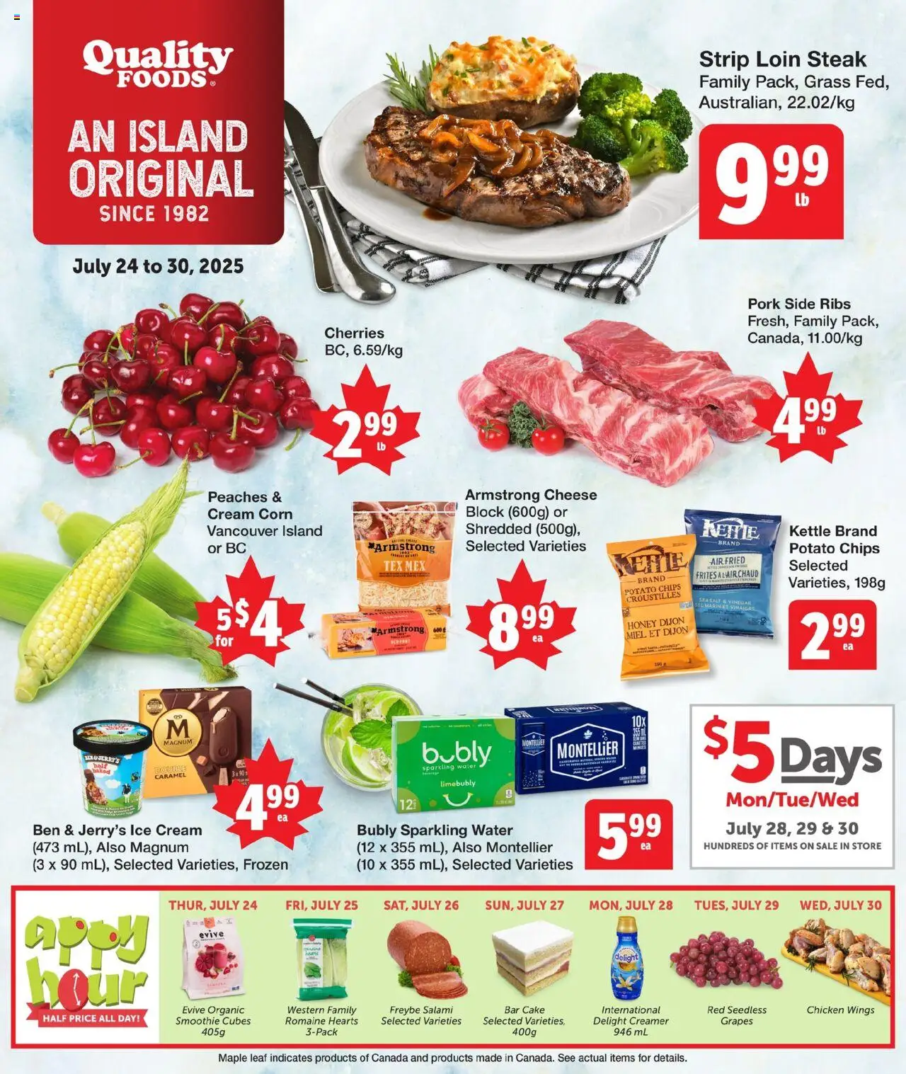 Quality Foods flyer valid from 24.07.2025 | Page: 1 | Products: Cream, Cheese, Chicken, Pork
