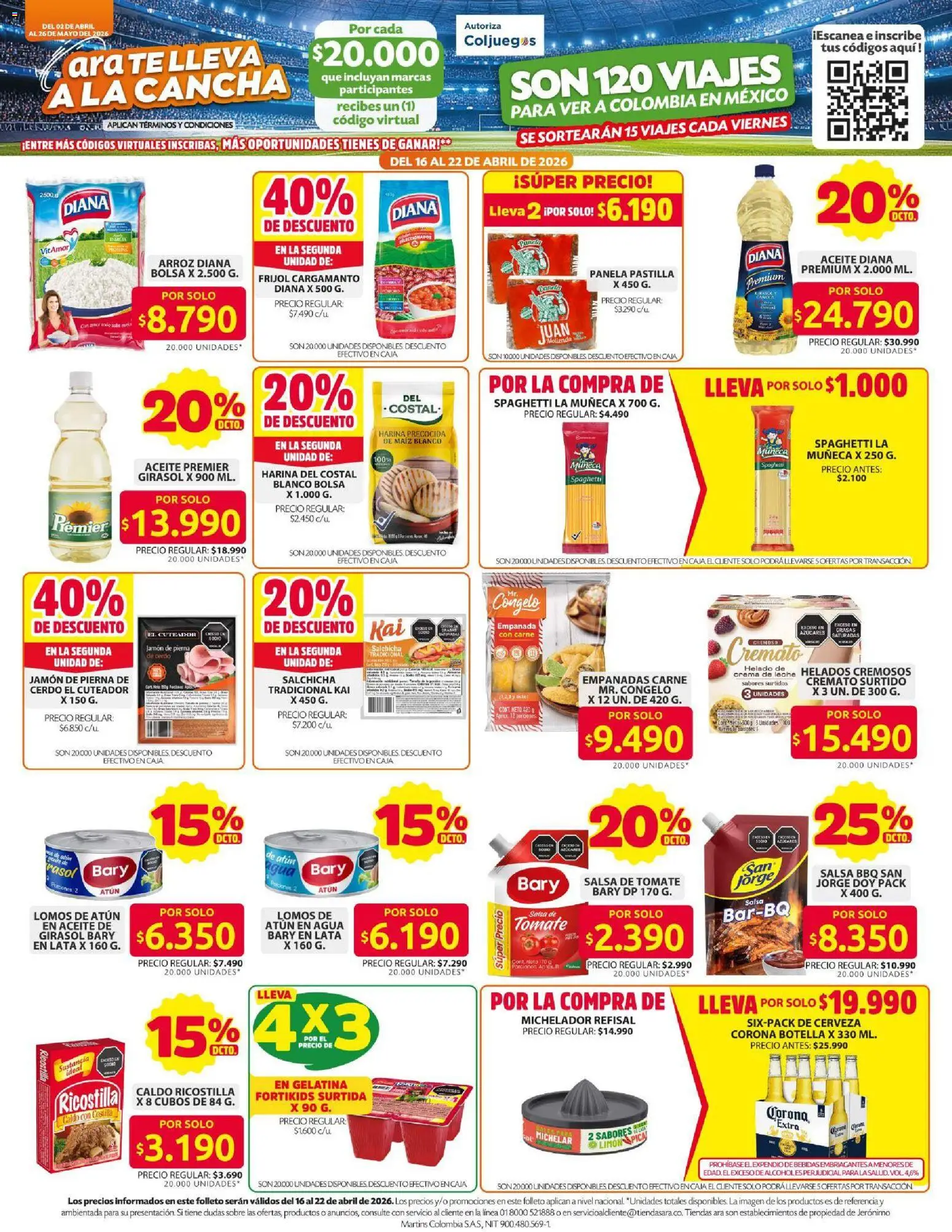 Ara revista - valida desde el 16.04.2026 | Página: 2 | Productos: Arroz, Salsa de tomate, Helado, Tintura