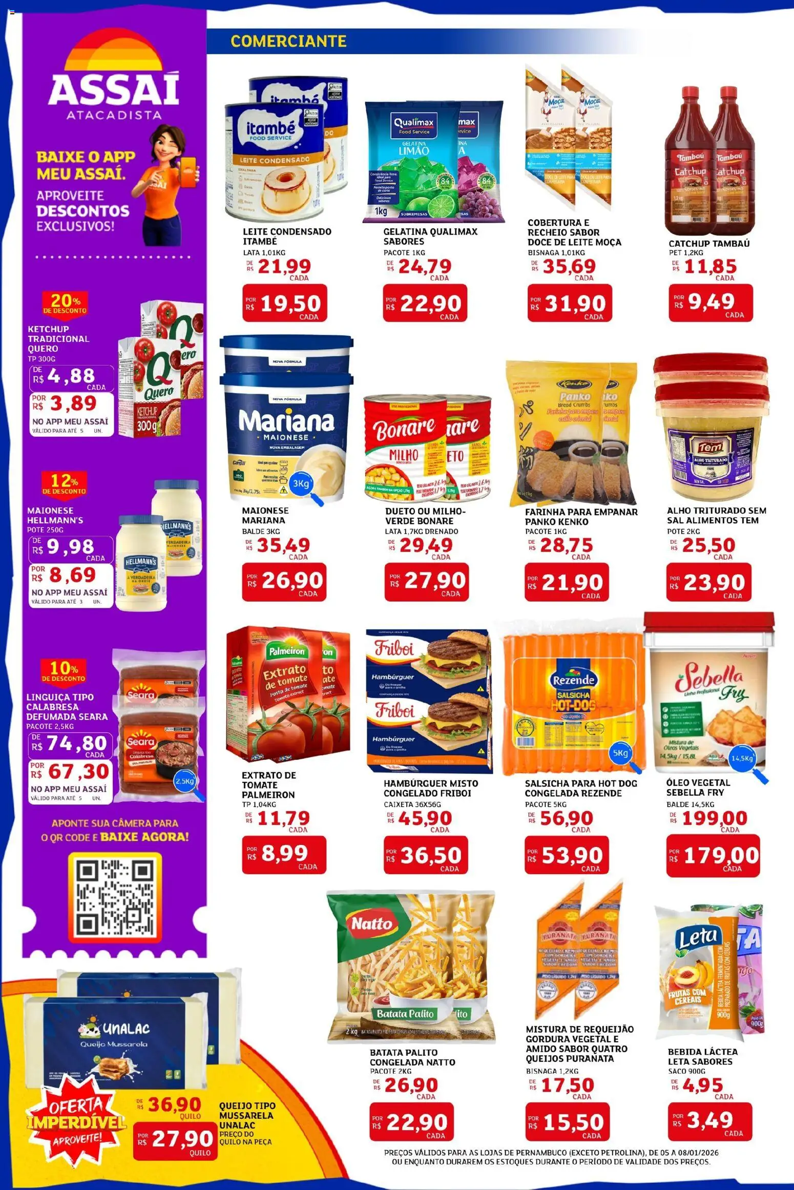 Assaí Atacadista Folheto - válido de 05.01.2026 | Página: 2 | Produtos: Alho, Linguiça, Queijo, Ketchup