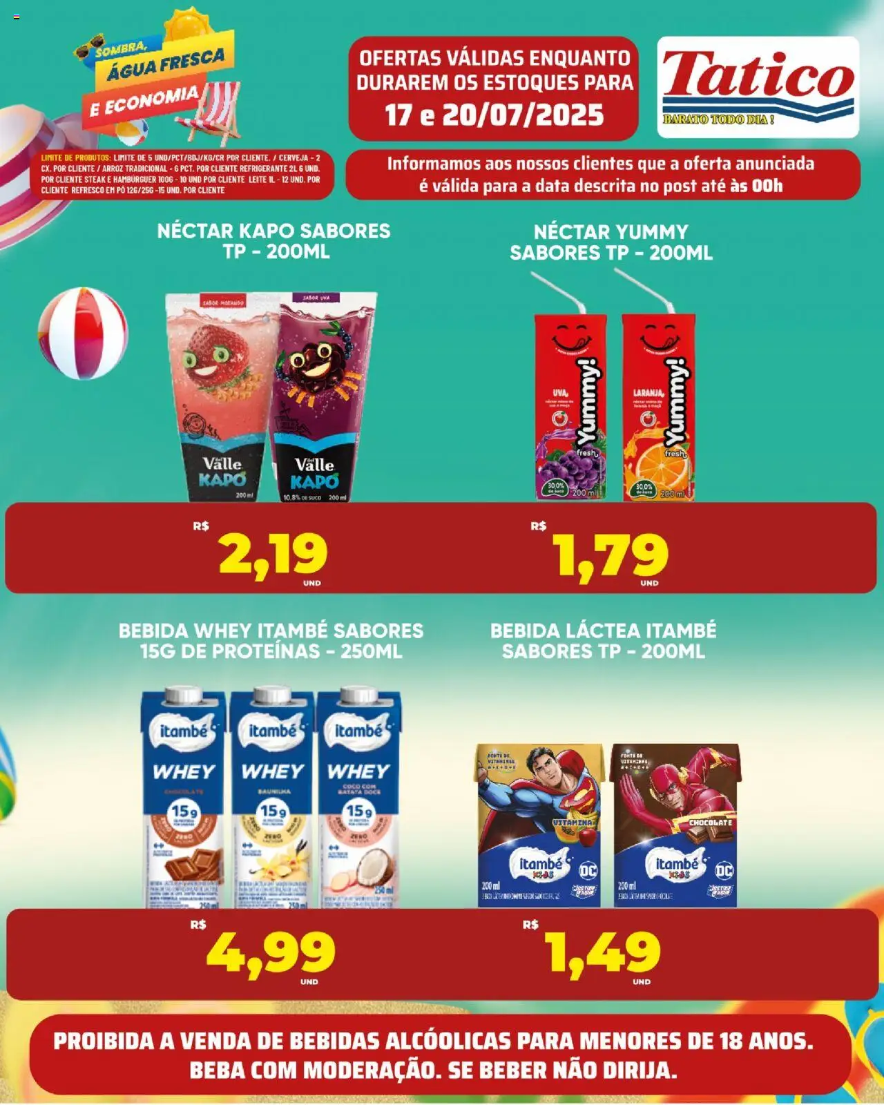 Tatico Folheto - válido de 19.07.2025 | Página: 25 | Produtos: Pó, Leite, Suco, Hambúrguer